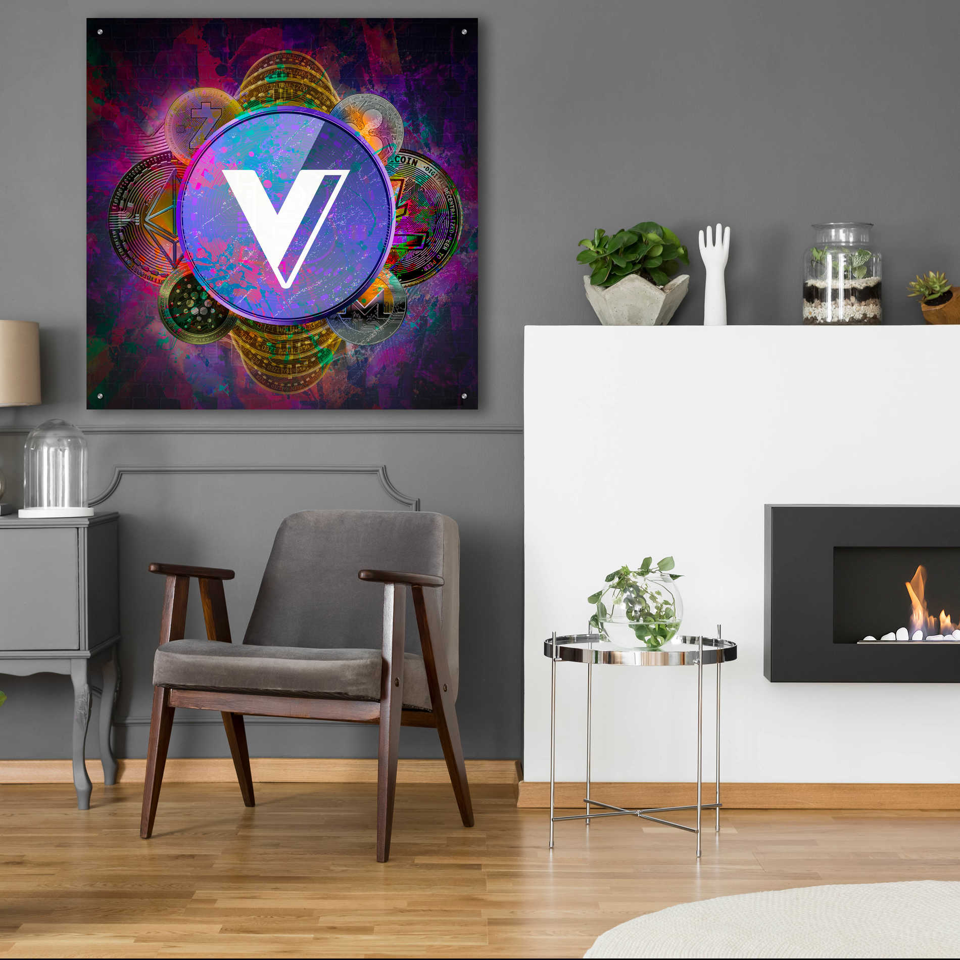 Epic Art 'VGX Voyager Crypto Pyramid,' Acrylic Wall Art,36x36