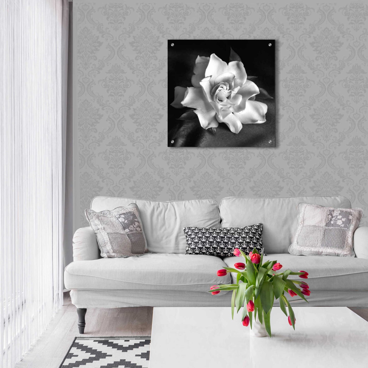 Epic Art 'Gardenia' by Debra Van Swearingen, Acrylic Glass Wall Art,24x24