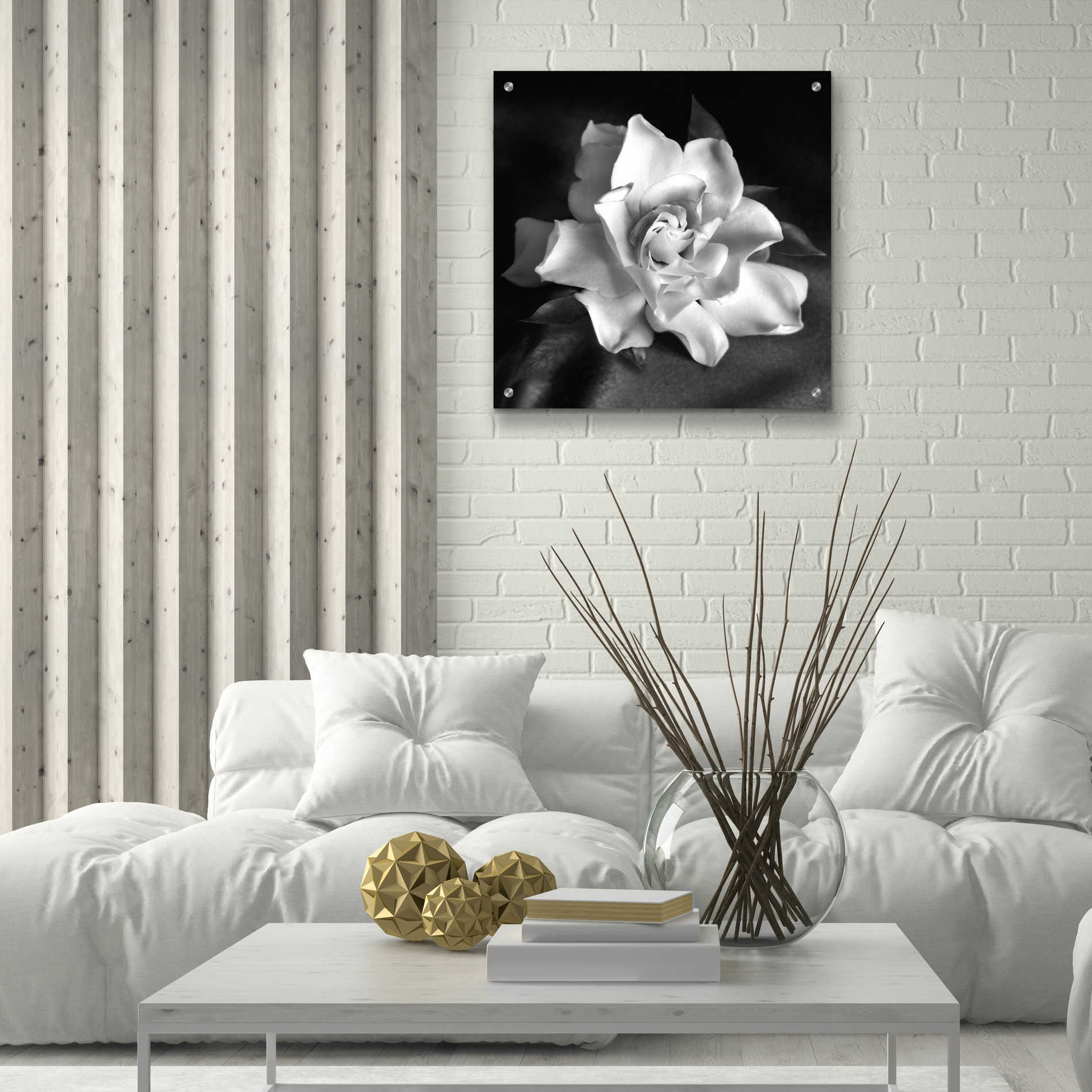 Epic Art 'Gardenia' by Debra Van Swearingen, Acrylic Glass Wall Art,24x24