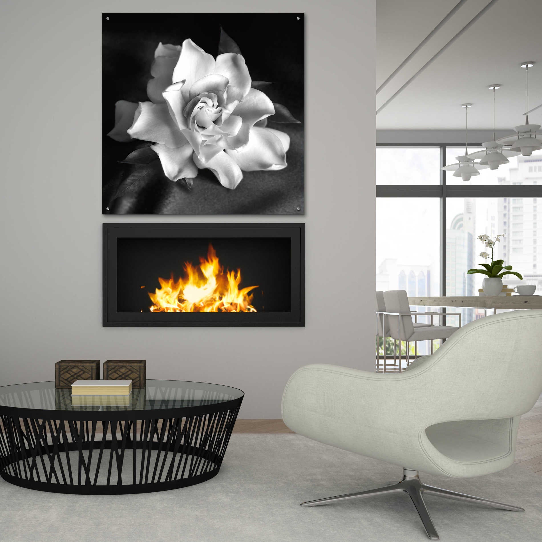 Epic Art 'Gardenia' by Debra Van Swearingen, Acrylic Glass Wall Art,36x36