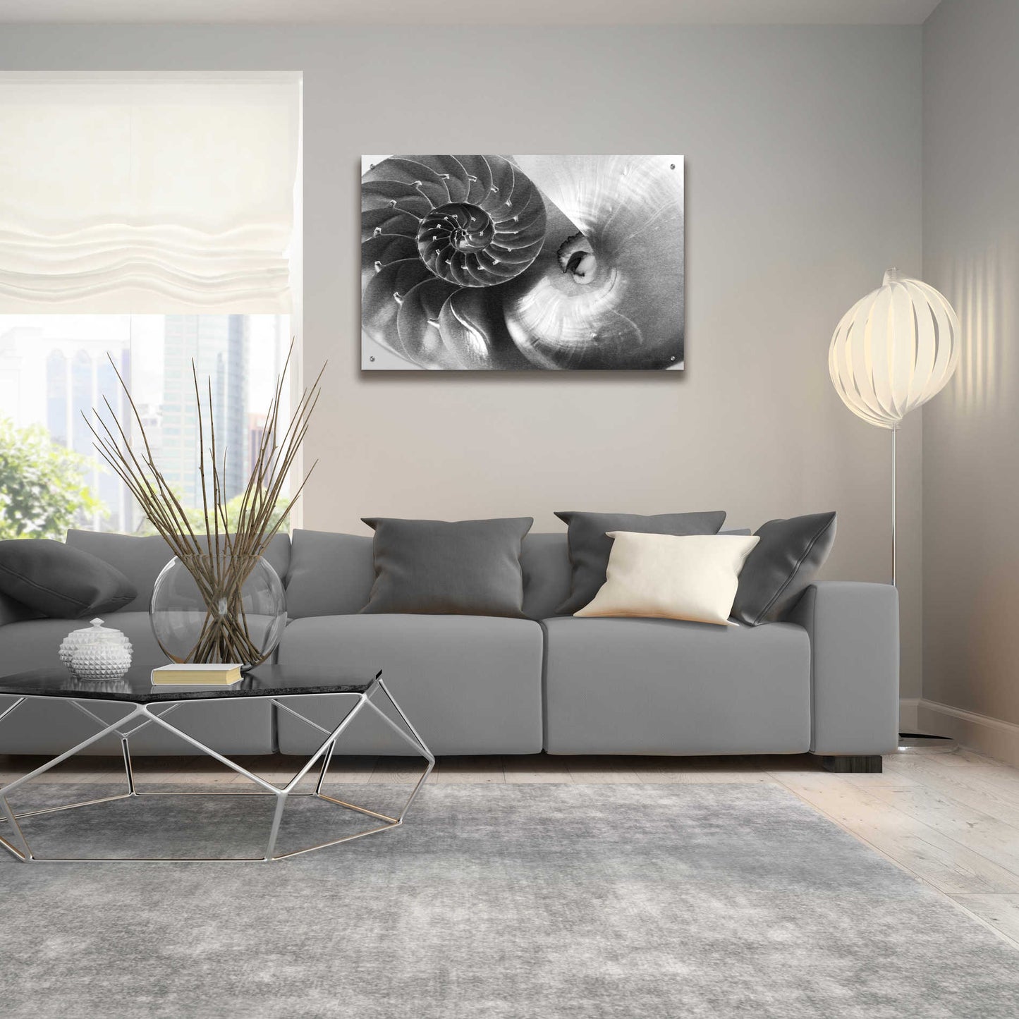 Epic Art 'Nautilus Yin Yang' by Debra Van Swearingen, Acrylic Glass Wall Art,36x24