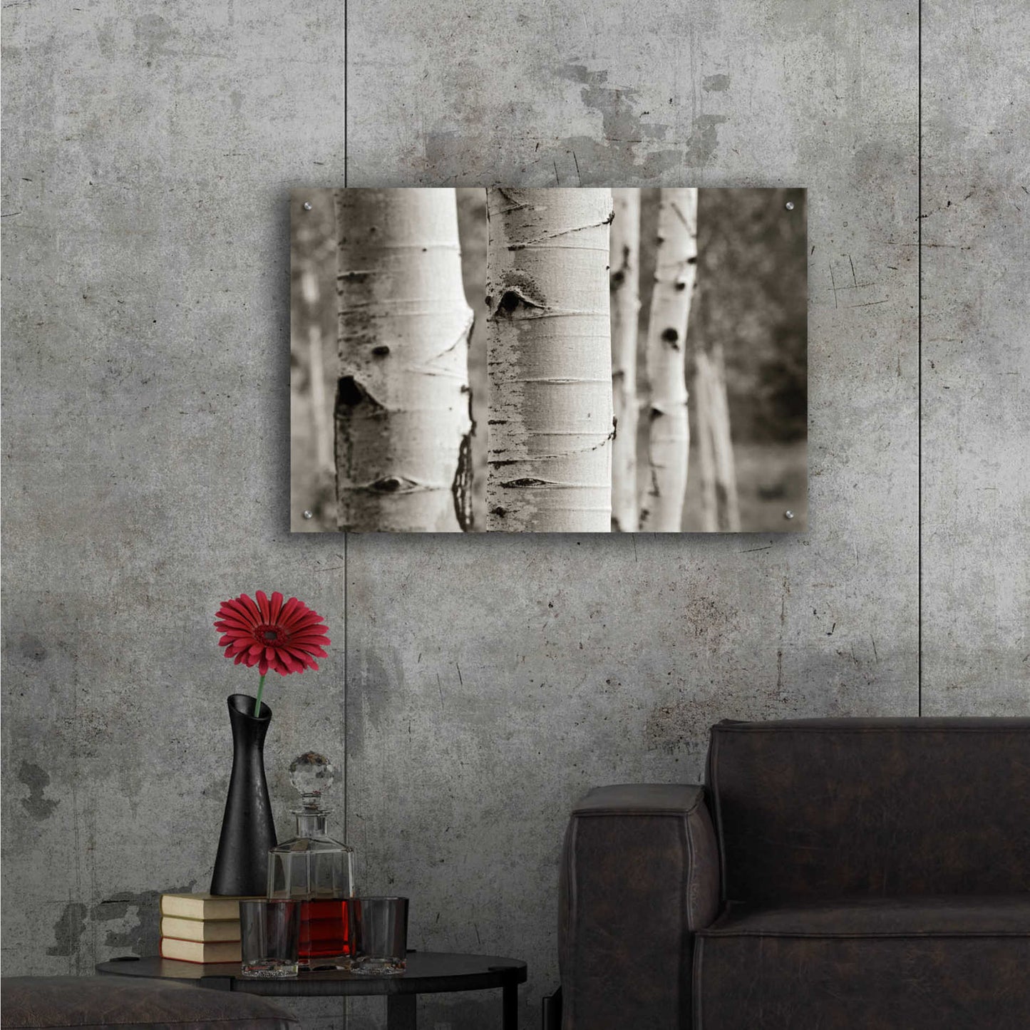 Epic Art 'Aspens III' by Debra Van Swearingen, Acrylic Glass Wall Art,36x24