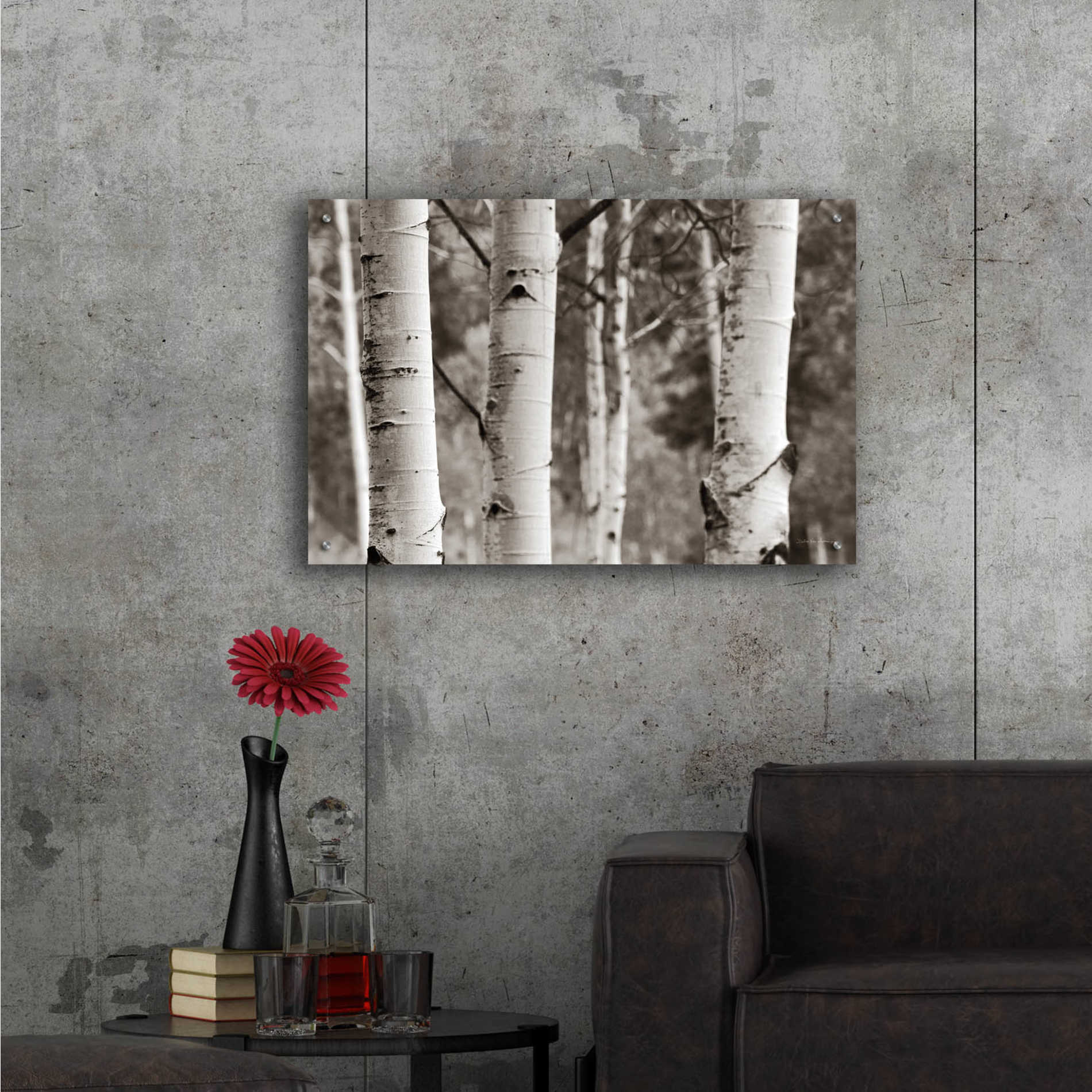 Epic Art 'Aspens IV' by Debra Van Swearingen, Acrylic Glass Wall Art,36x24