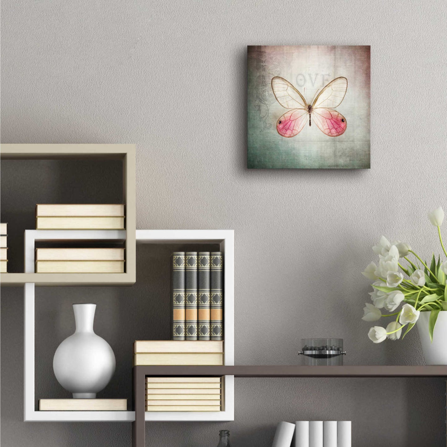 Epic Art 'French Butterfly I' by Debra Van Swearingen, Acrylic Glass Wall Art,12x12