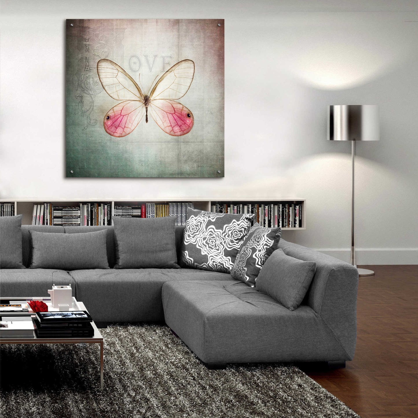 Epic Art 'French Butterfly I' by Debra Van Swearingen, Acrylic Glass Wall Art,36x36