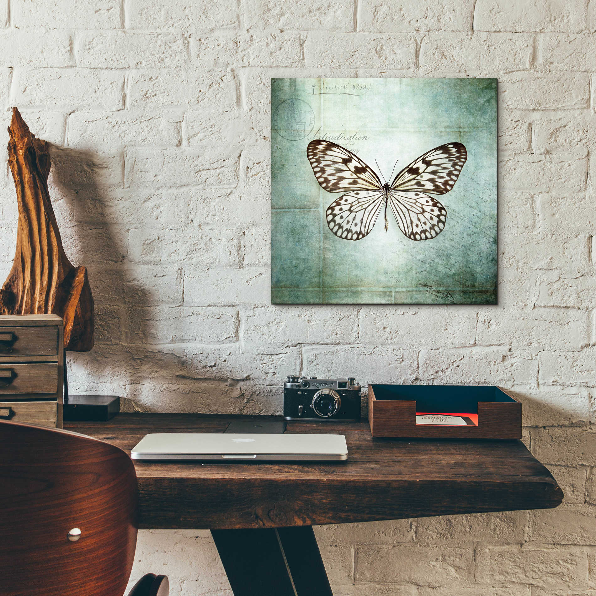 Epic Art 'French Butterfly V' by Debra Van Swearingen, Acrylic Glass Wall Art,12x12