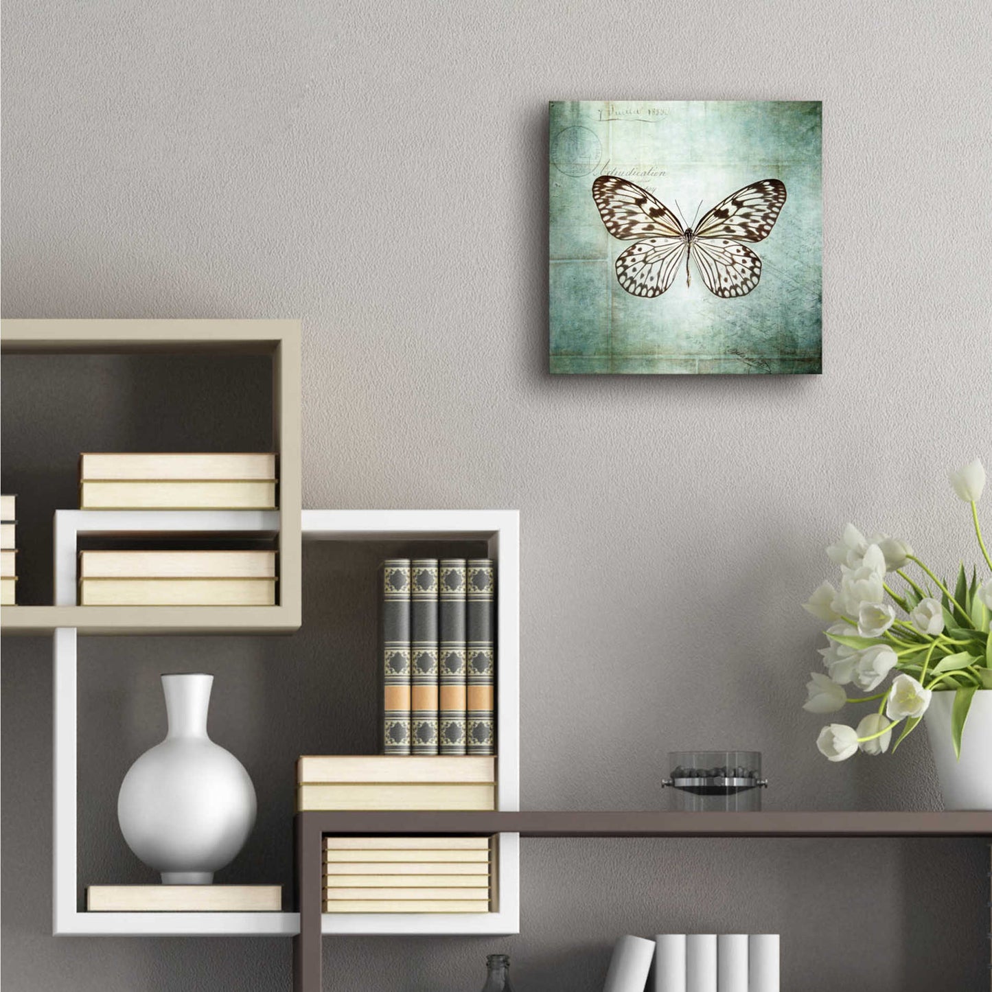 Epic Art 'French Butterfly V' by Debra Van Swearingen, Acrylic Glass Wall Art,12x12