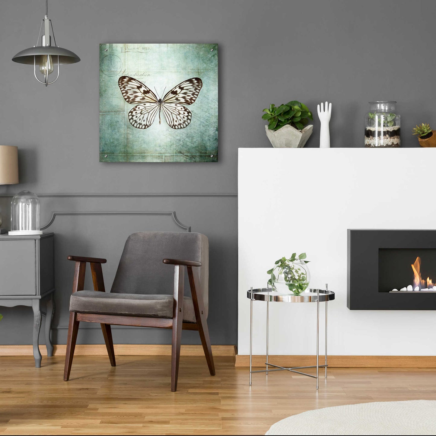 Epic Art 'French Butterfly V' by Debra Van Swearingen, Acrylic Glass Wall Art,24x24