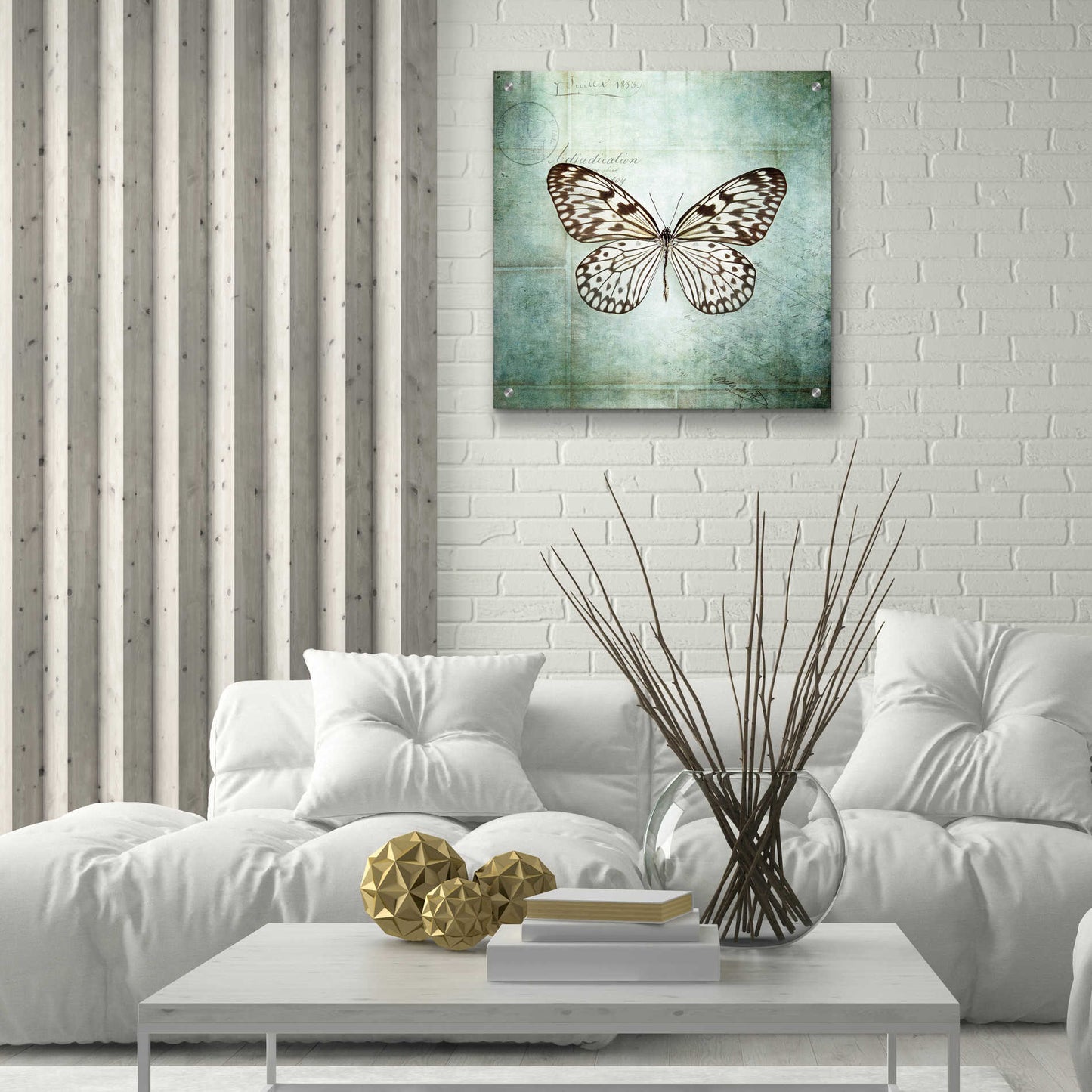 Epic Art 'French Butterfly V' by Debra Van Swearingen, Acrylic Glass Wall Art,24x24