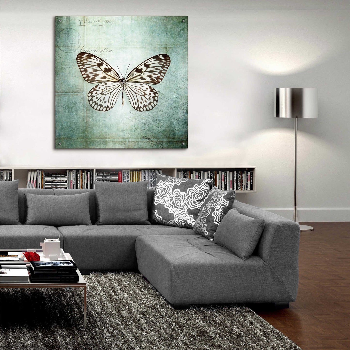 Epic Art 'French Butterfly V' by Debra Van Swearingen, Acrylic Glass Wall Art,36x36