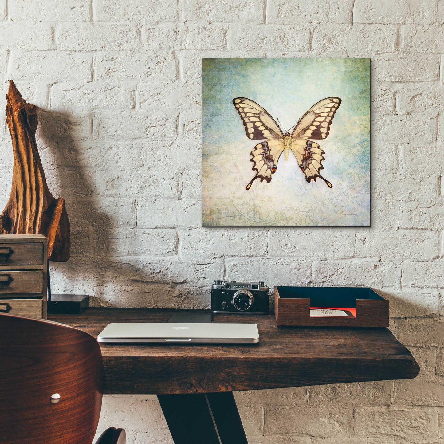 Epic Art 'French Butterfly VI' by Debra Van Swearingen, Acrylic Glass Wall Art,12x12