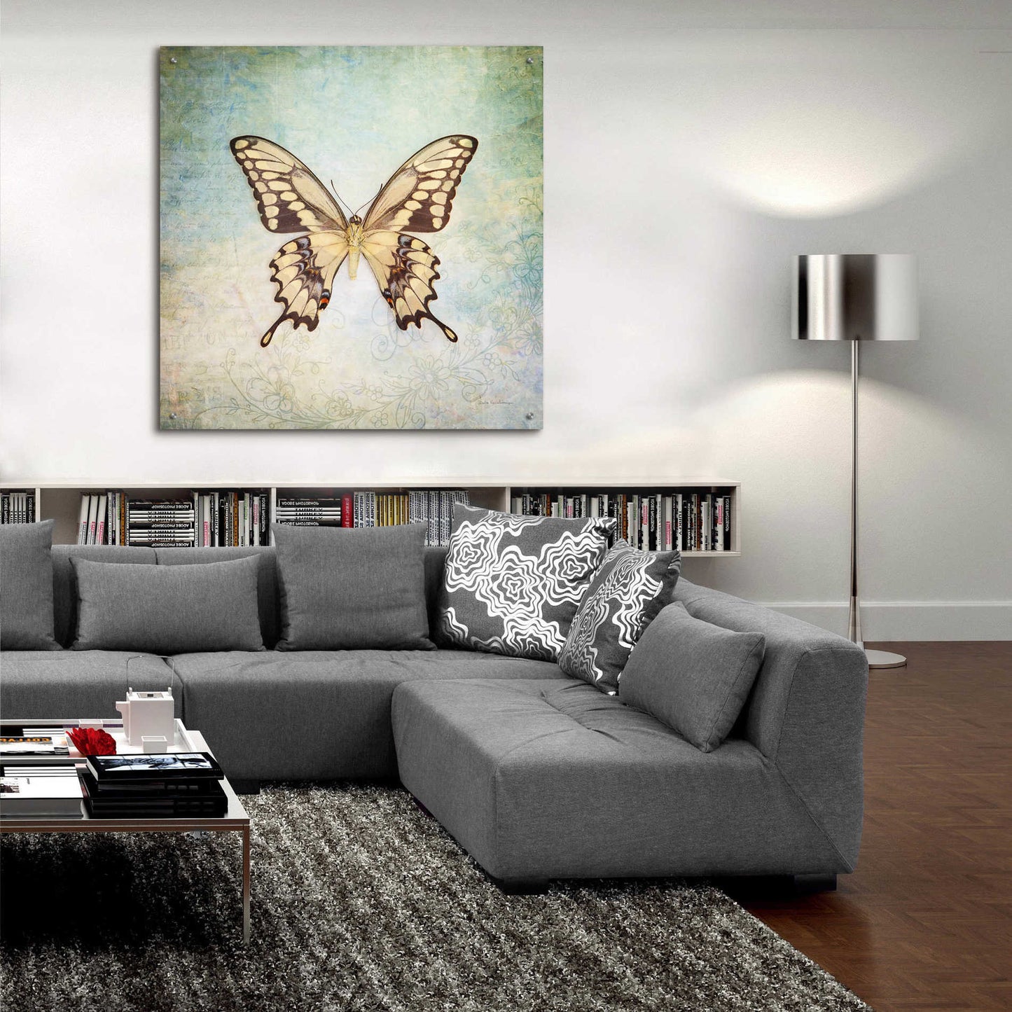 Epic Art 'French Butterfly VI' by Debra Van Swearingen, Acrylic Glass Wall Art,36x36