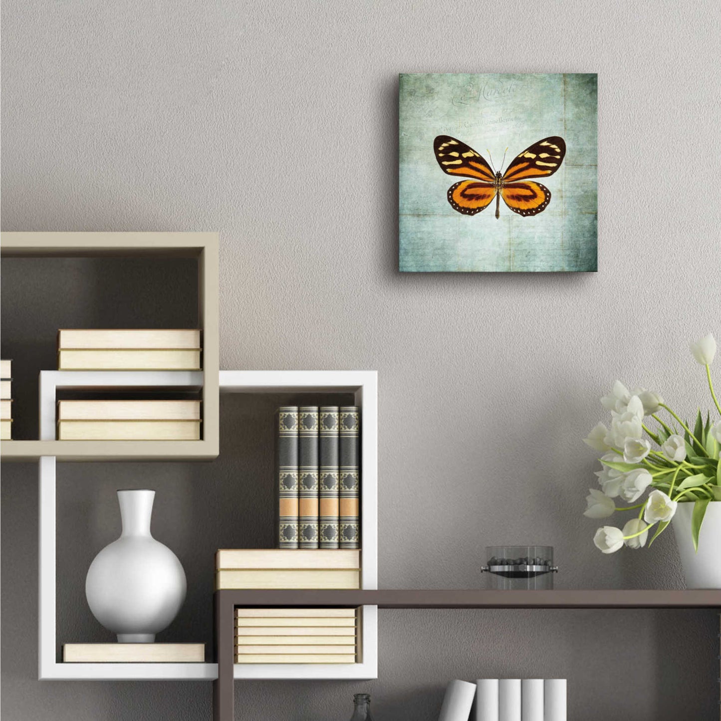 Epic Art 'French Butterfly VIII' by Debra Van Swearingen, Acrylic Glass Wall Art,12x12