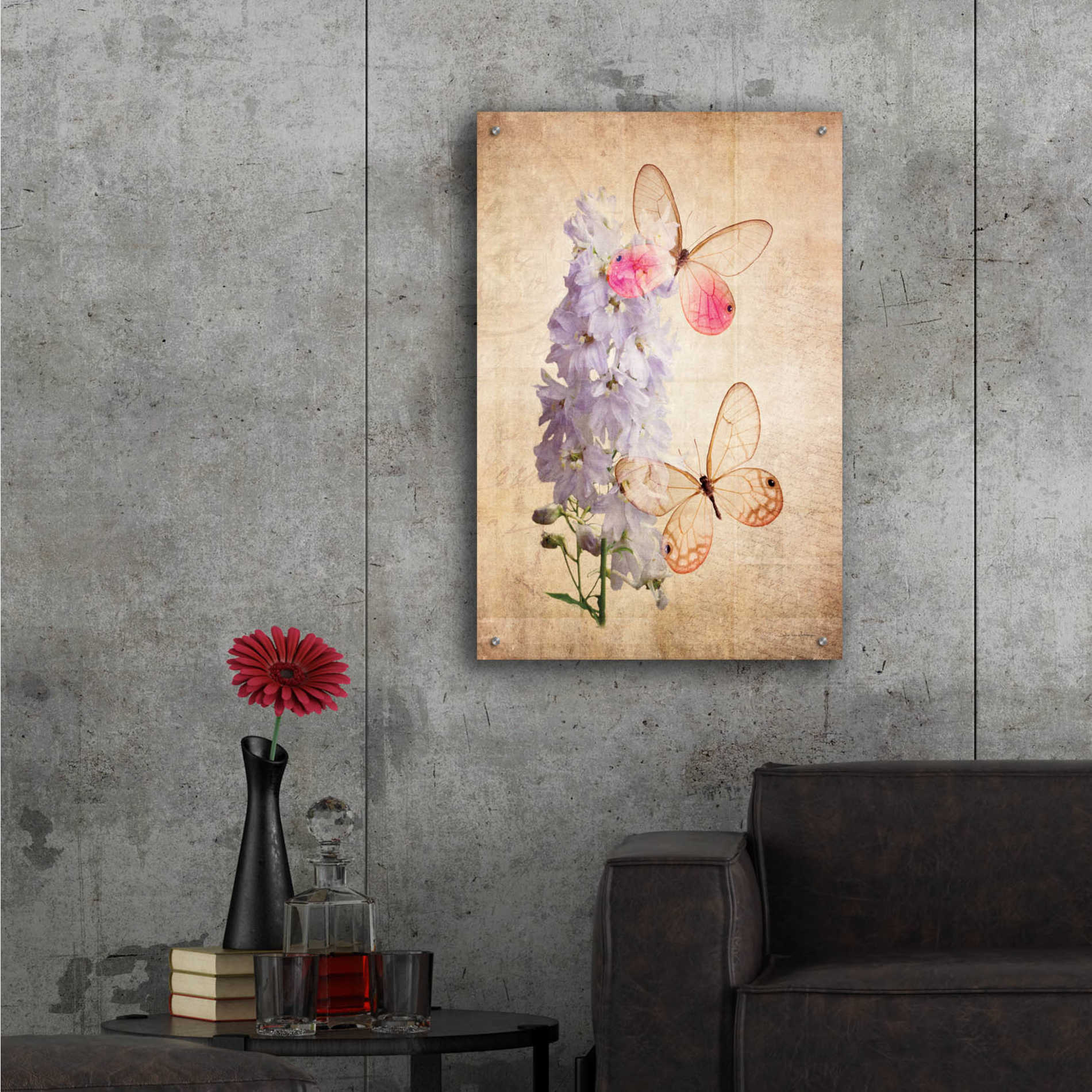 Epic Art 'Butterfly Botanical I' by Debra Van Swearingen, Acrylic Glass Wall Art,24x36