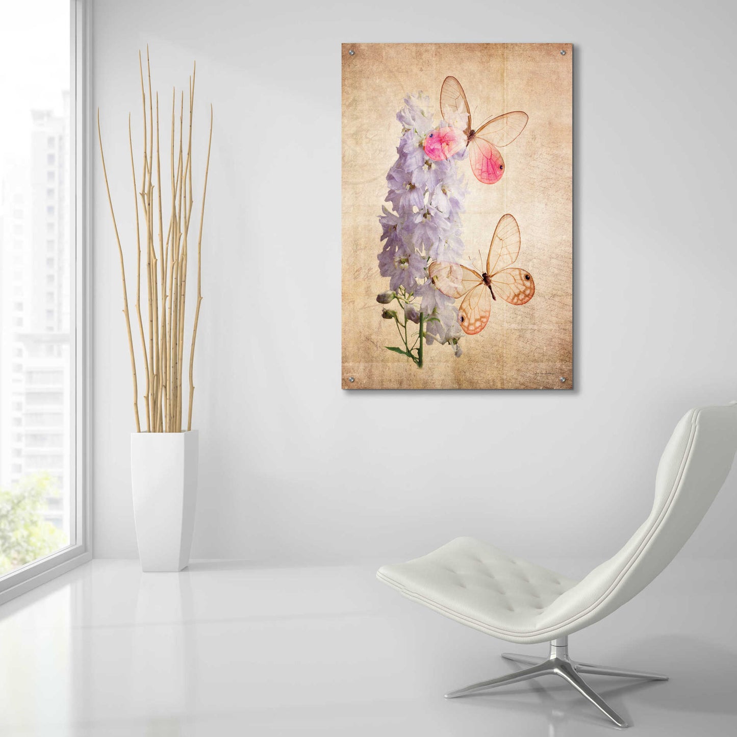 Epic Art 'Butterfly Botanical I' by Debra Van Swearingen, Acrylic Glass Wall Art,24x36