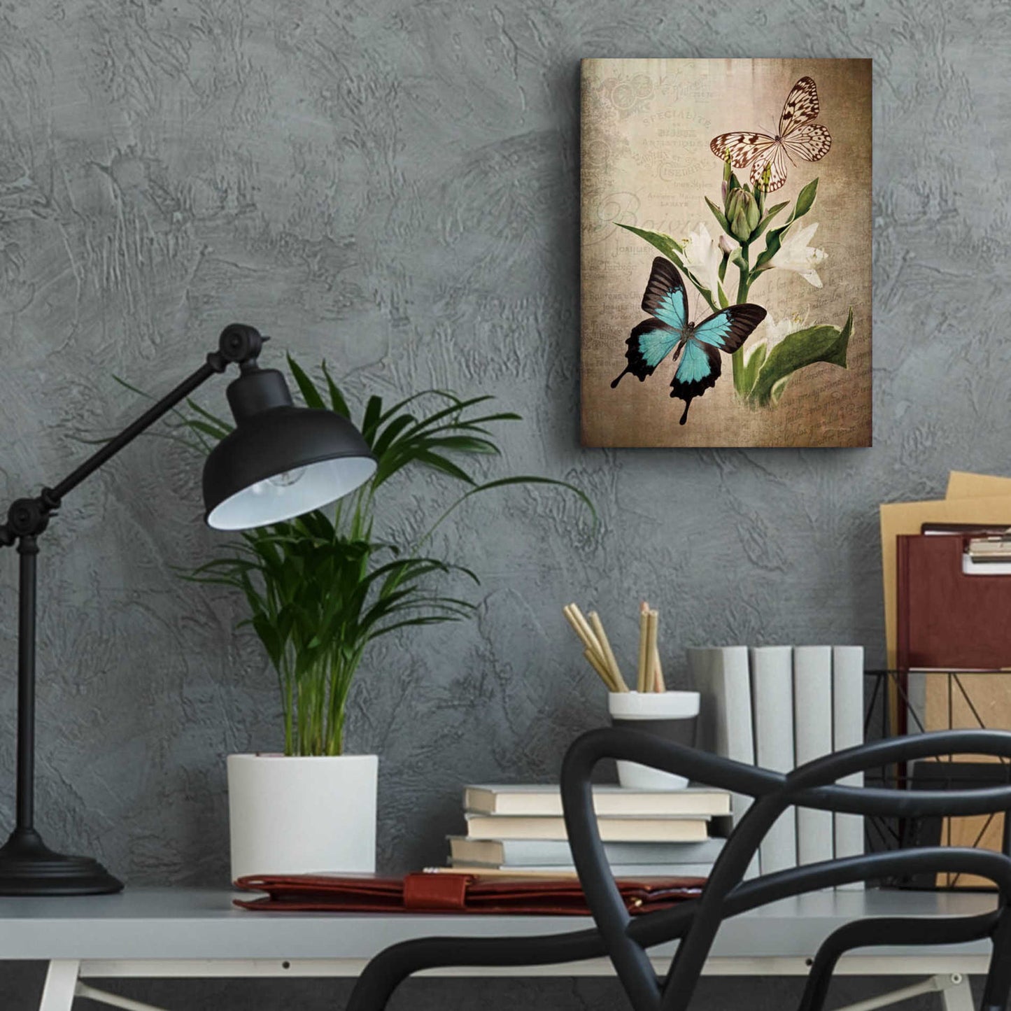 Epic Art 'Butterfly Botanical II' by Debra Van Swearingen, Acrylic Glass Wall Art,12x16