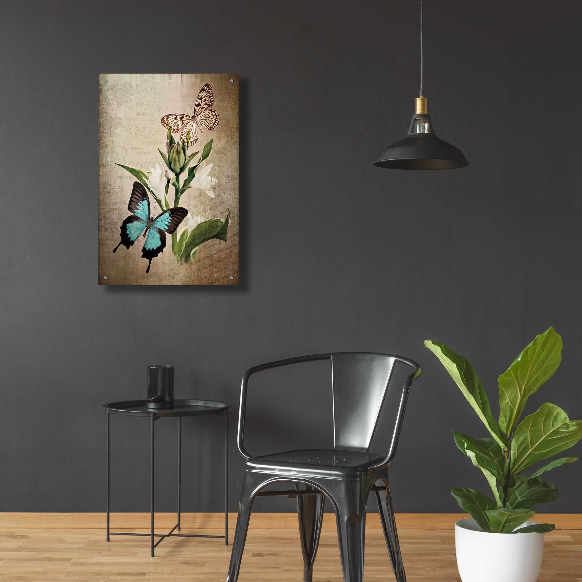 Epic Art 'Butterfly Botanical II' by Debra Van Swearingen, Acrylic Glass Wall Art,24x36