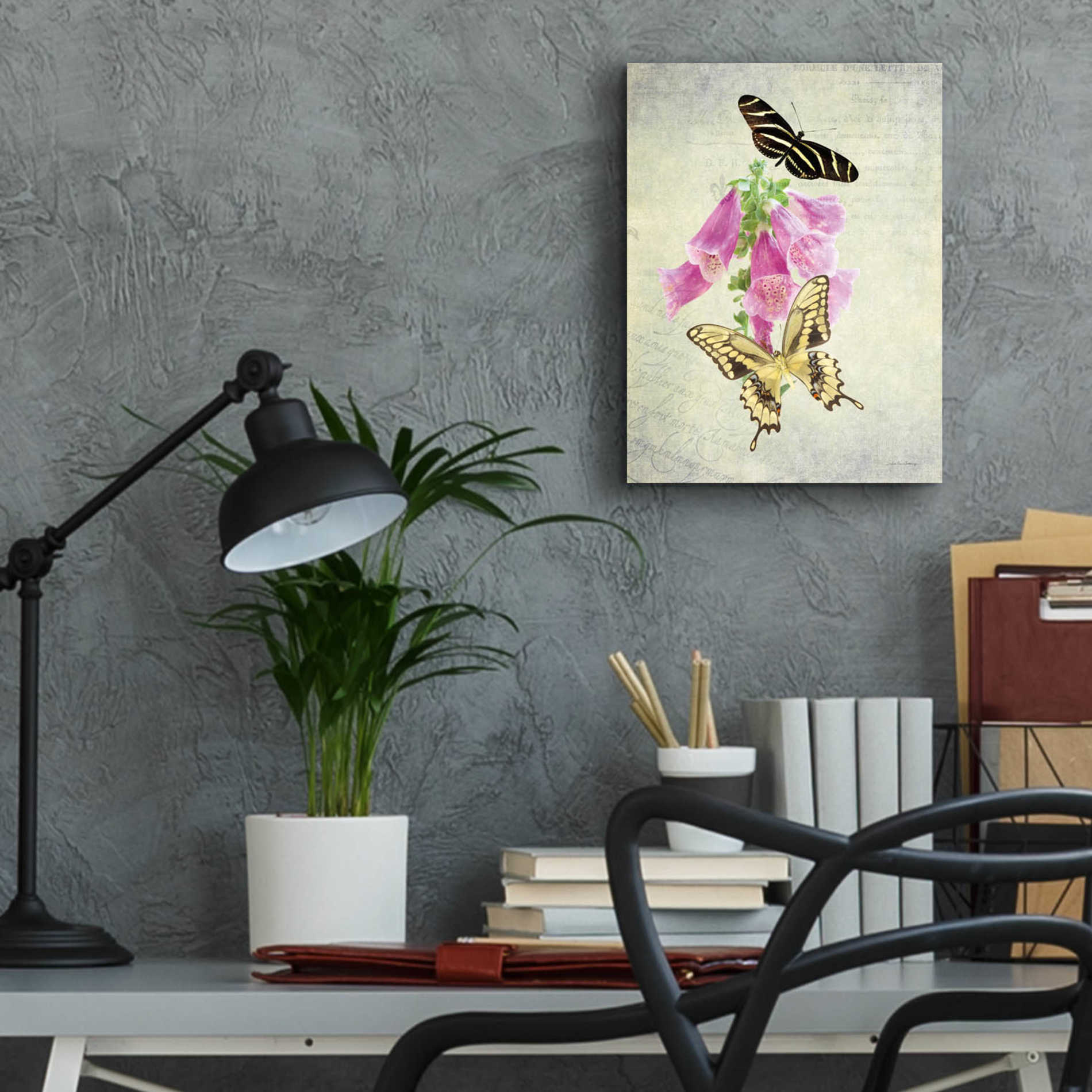 Epic Art 'Butterfly Botanical IV' by Debra Van Swearingen, Acrylic Glass Wall Art,12x16