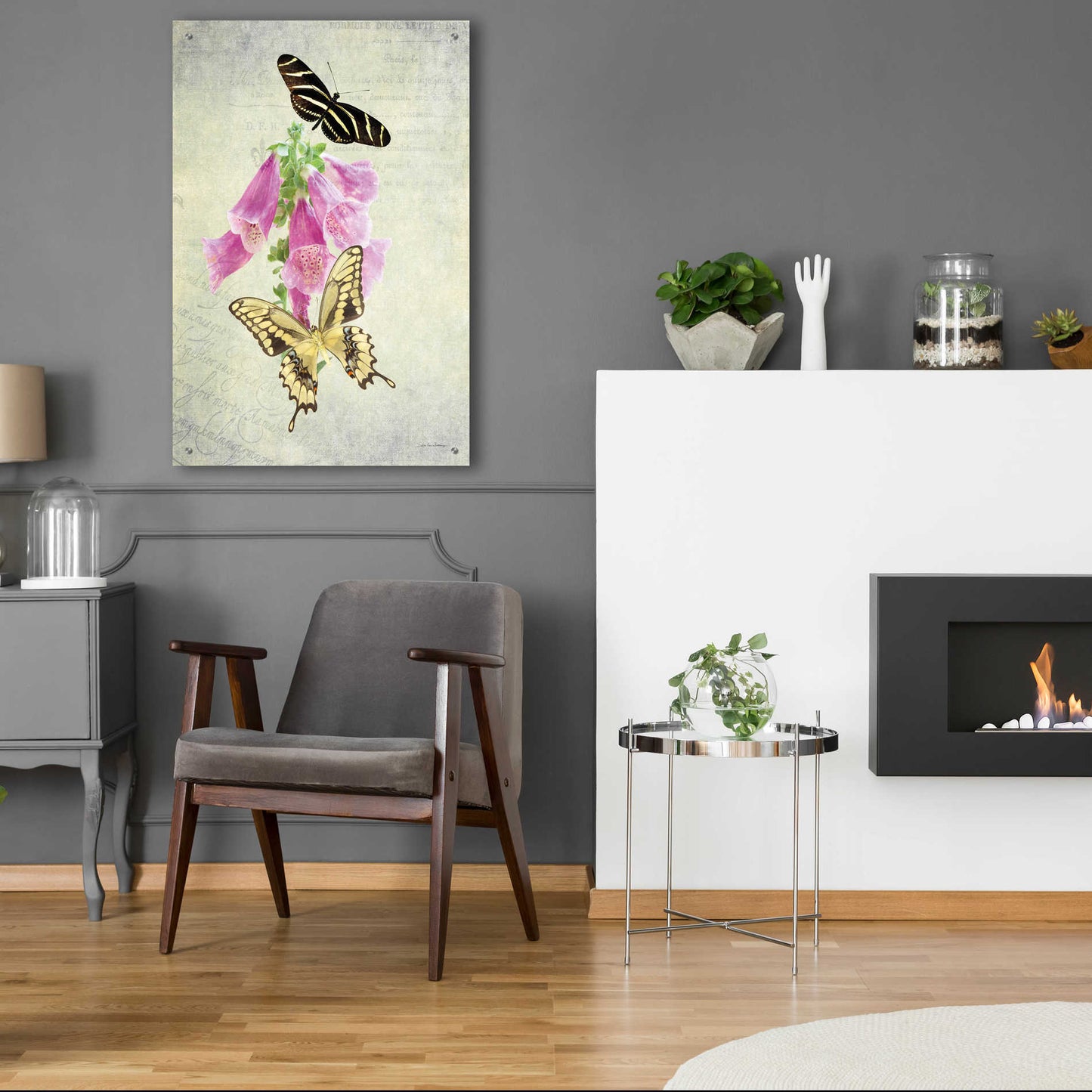 Epic Art 'Butterfly Botanical IV' by Debra Van Swearingen, Acrylic Glass Wall Art,24x36