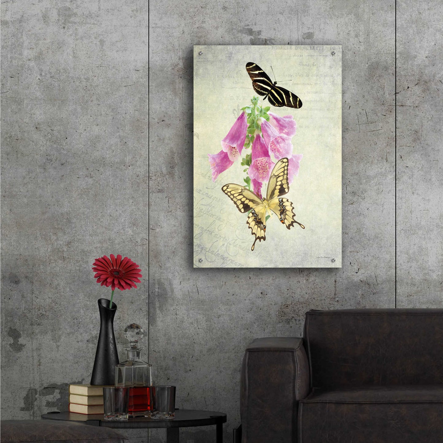 Epic Art 'Butterfly Botanical IV' by Debra Van Swearingen, Acrylic Glass Wall Art,24x36