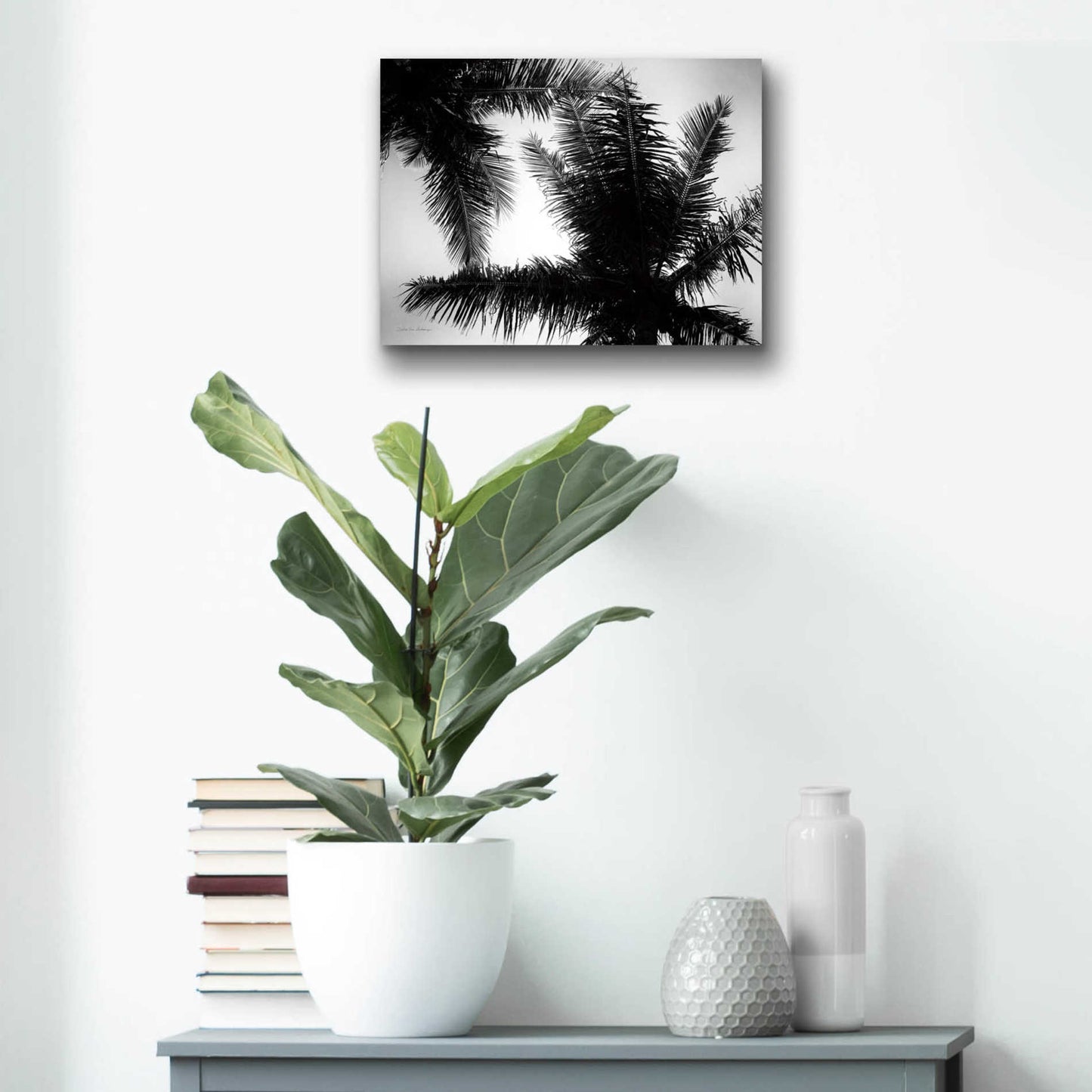 Epic Art 'Palm Tree Looking Up I' by Debra Van Swearingen, Acrylic Glass Wall Art,16x12