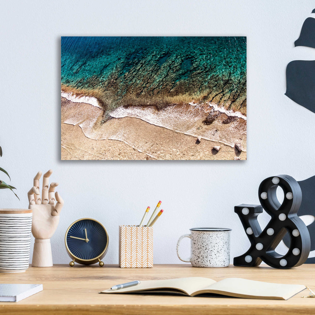 Epic Art 'Sand and Sea' by Debra Van Swearingen, Acrylic Glass Wall Art,16x12