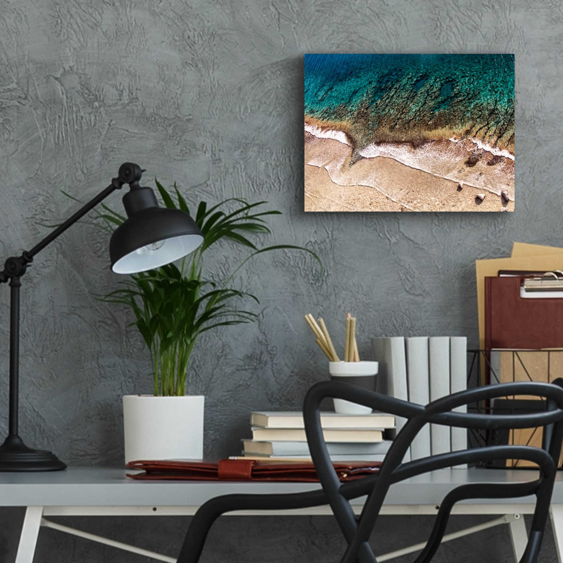 Epic Art 'Sand and Sea' by Debra Van Swearingen, Acrylic Glass Wall Art,16x12