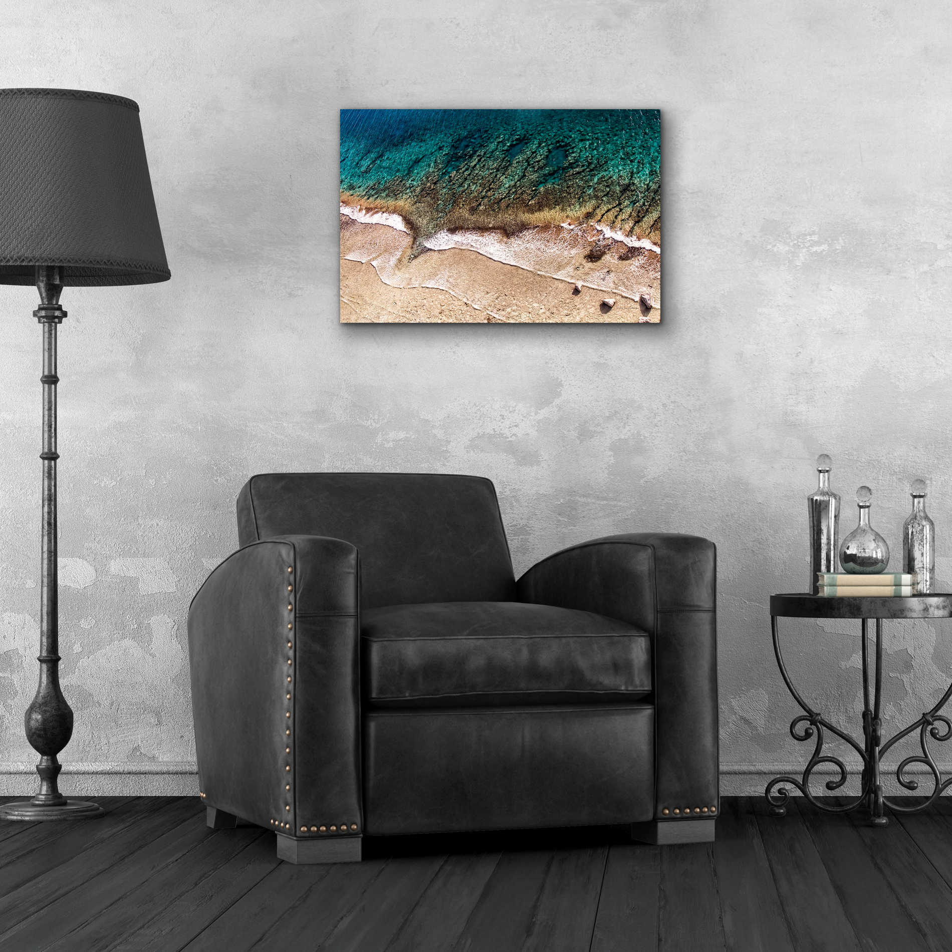 Epic Art 'Sand and Sea' by Debra Van Swearingen, Acrylic Glass Wall Art,24x16