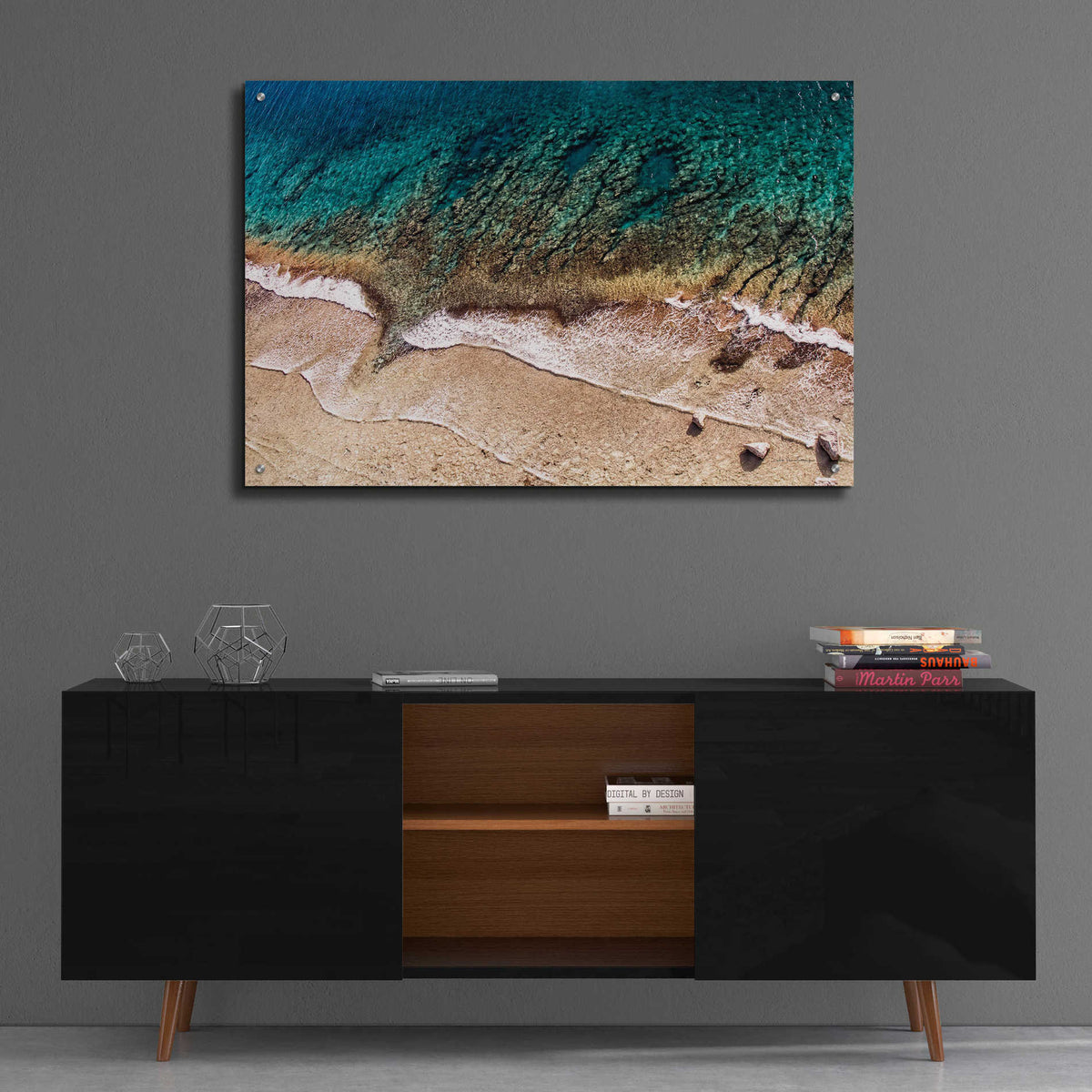 Epic Art 'Sand and Sea' by Debra Van Swearingen, Acrylic Glass Wall Art,36x24