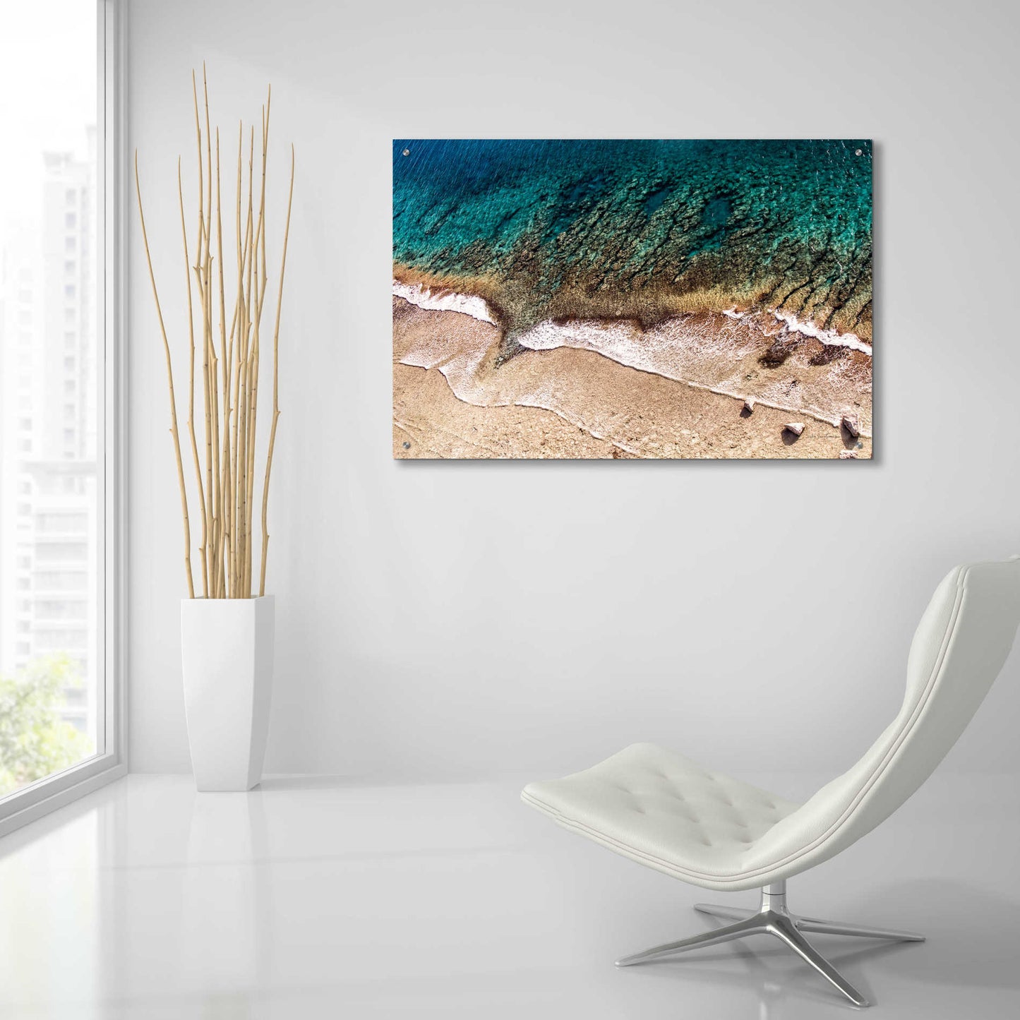 Epic Art 'Sand and Sea' by Debra Van Swearingen, Acrylic Glass Wall Art,36x24