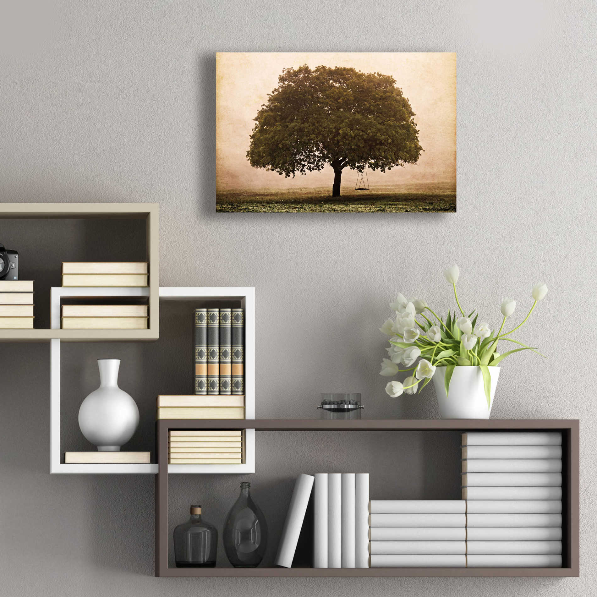 Epic Art 'The Hopeful Oak' by Debra Van Swearingen, Acrylic Glass Wall Art,24x16