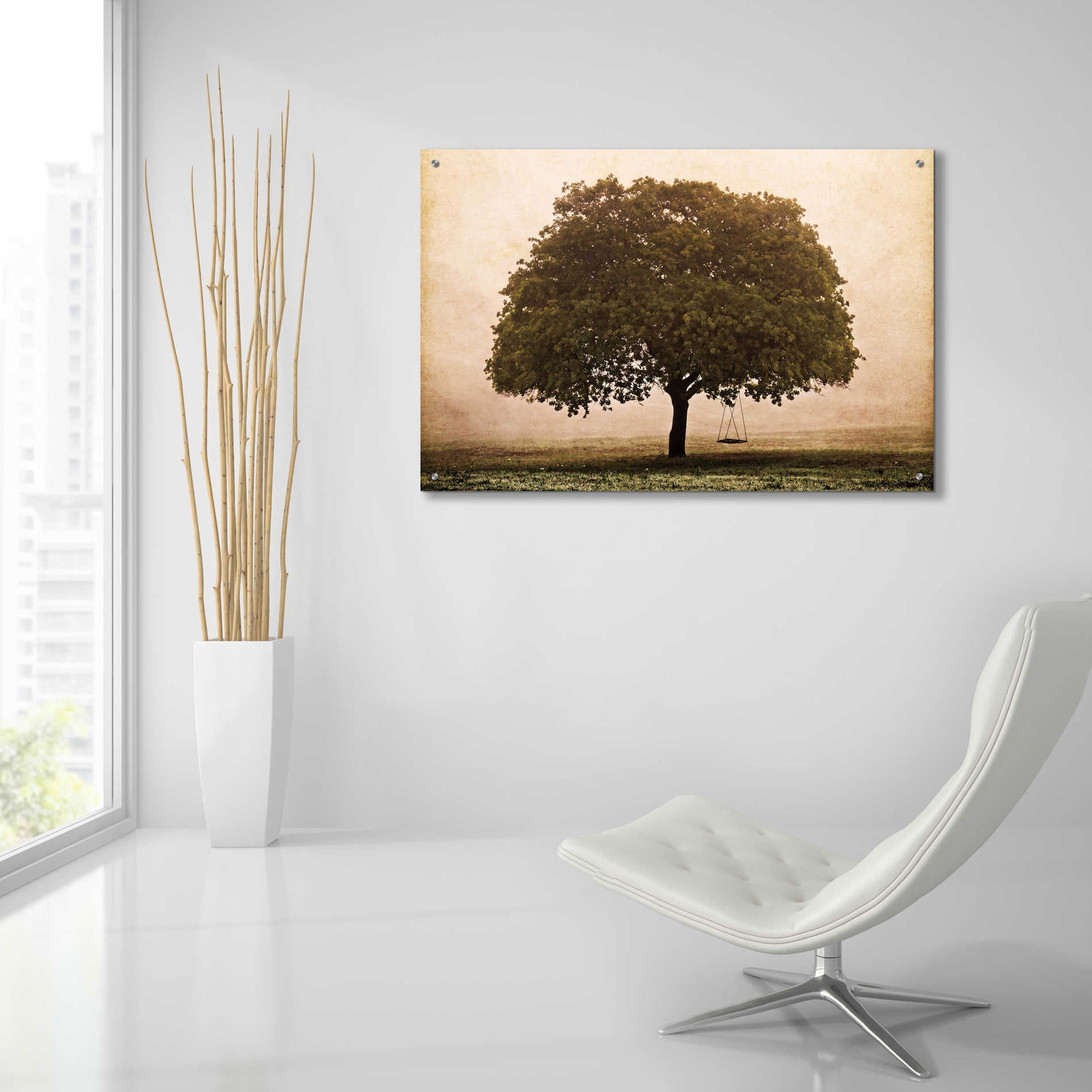 Epic Art 'The Hopeful Oak' by Debra Van Swearingen, Acrylic Glass Wall Art,36x24