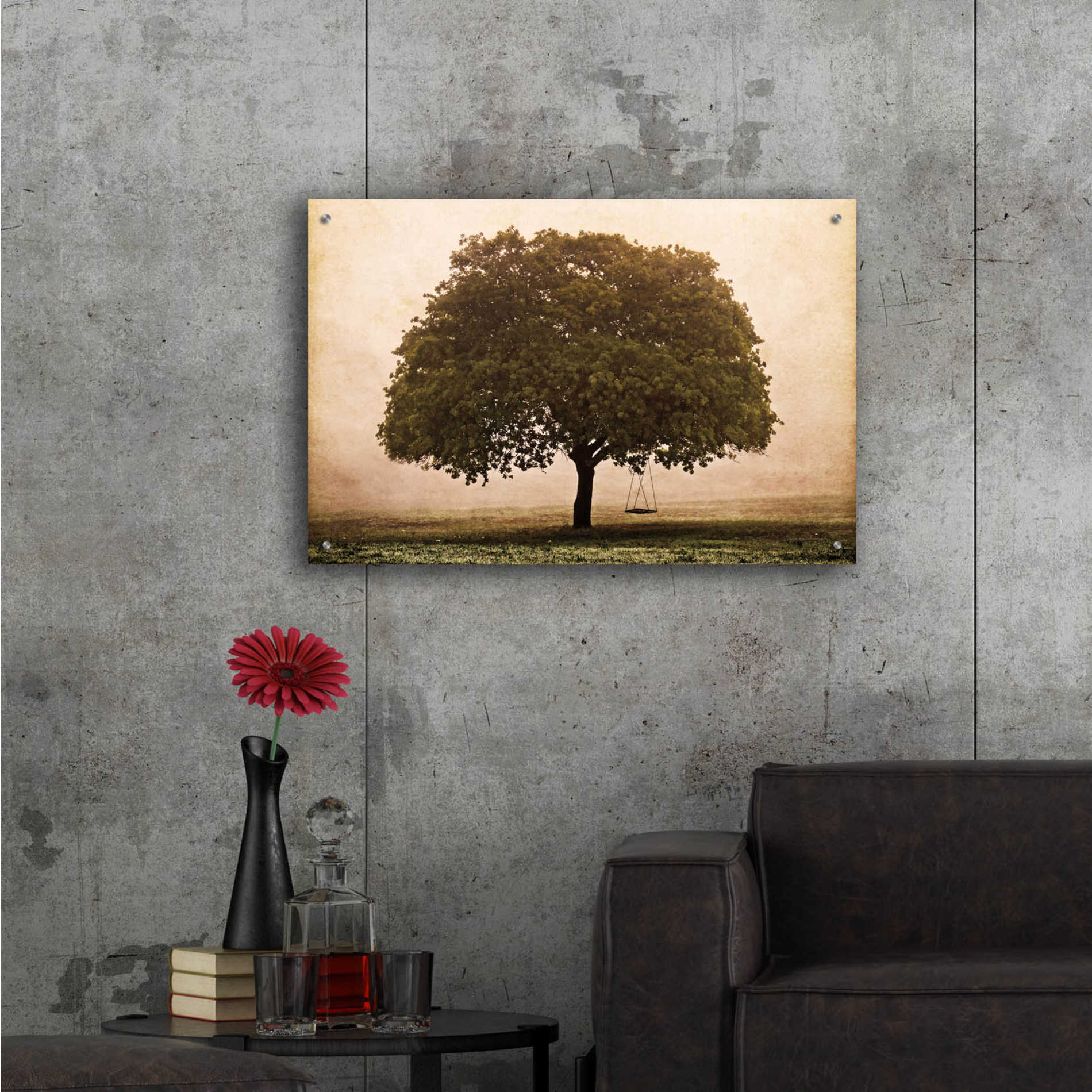 Epic Art 'The Hopeful Oak' by Debra Van Swearingen, Acrylic Glass Wall Art,36x24