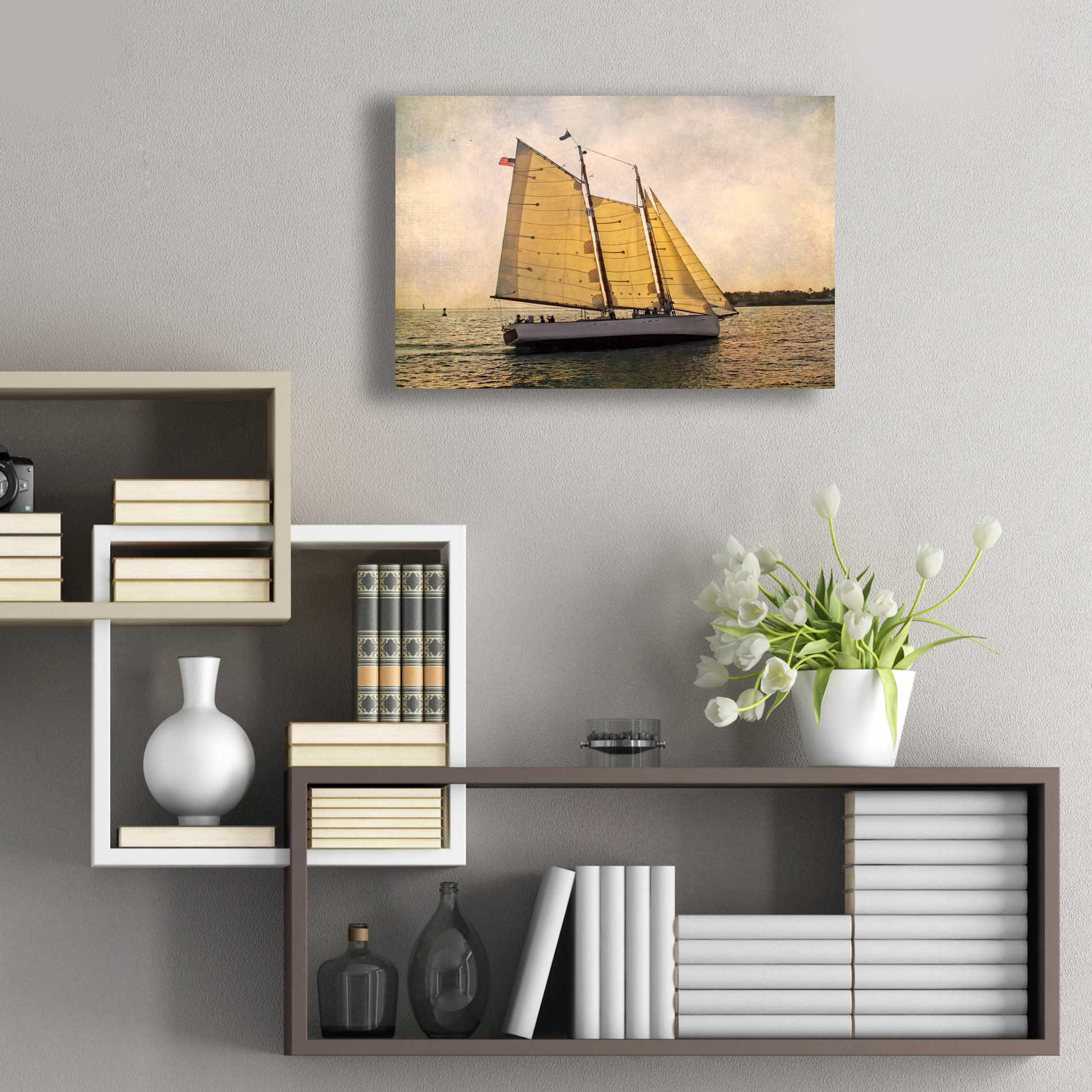 Epic Art 'Morning Sail' by Debra Van Swearingen, Acrylic Glass Wall Art,24x16