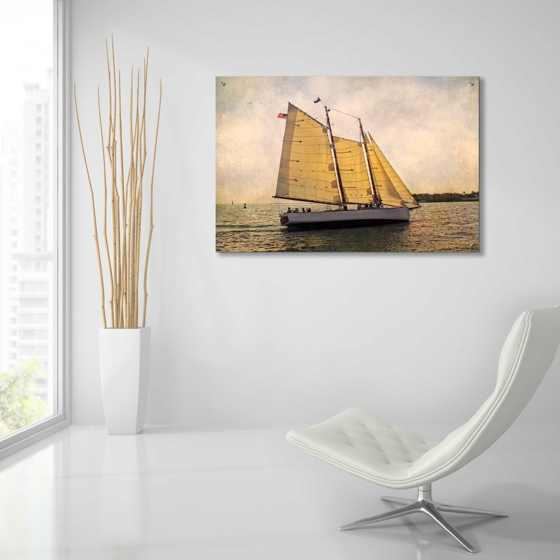 Epic Art 'Morning Sail' by Debra Van Swearingen, Acrylic Glass Wall Art,36x24