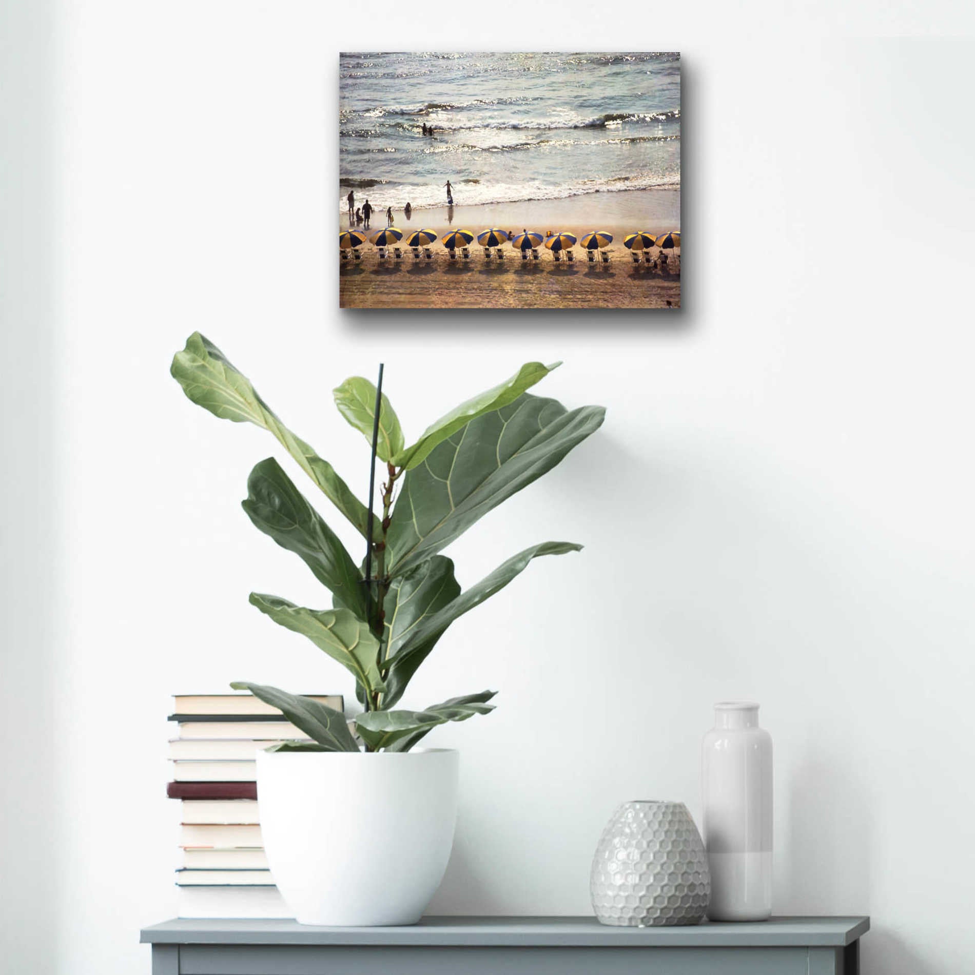 Epic Art 'A Day At The Beach' by Debra Van Swearingen, Acrylic Glass Wall Art,16x12