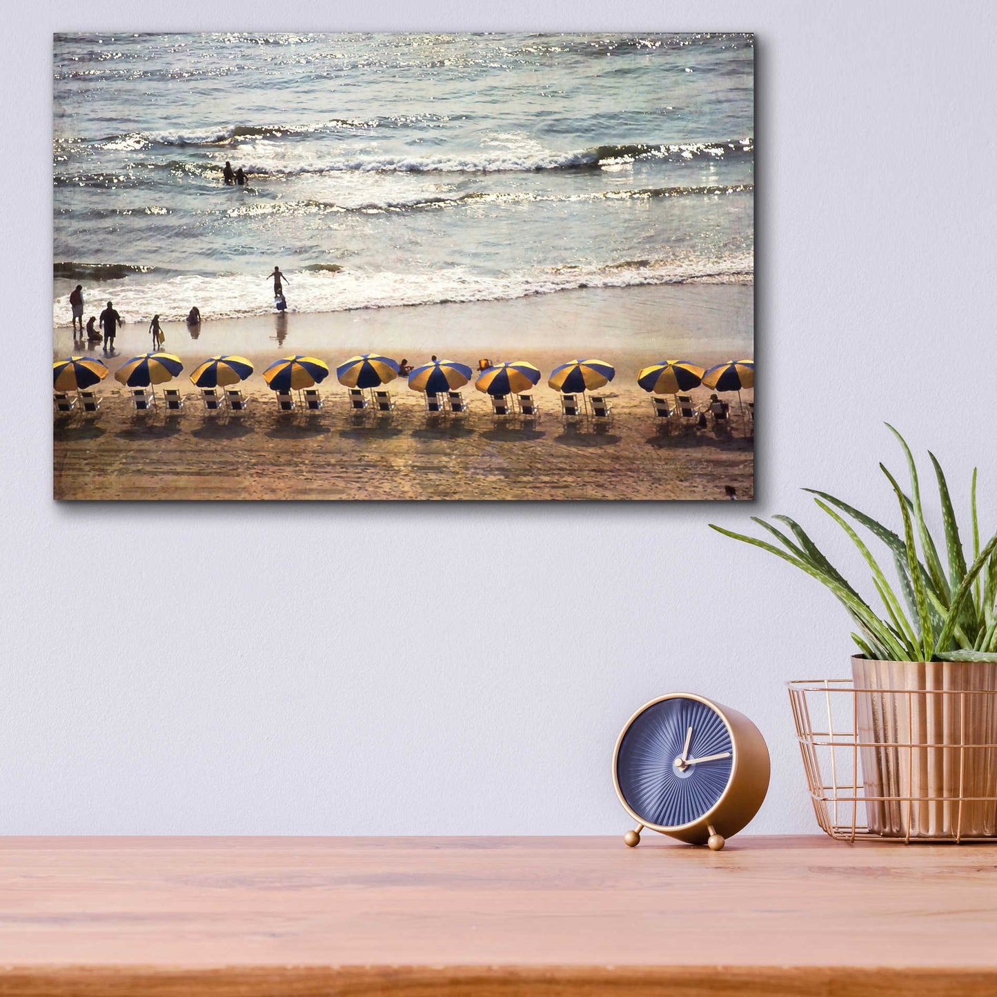 Epic Art 'A Day At The Beach' by Debra Van Swearingen, Acrylic Glass Wall Art,16x12