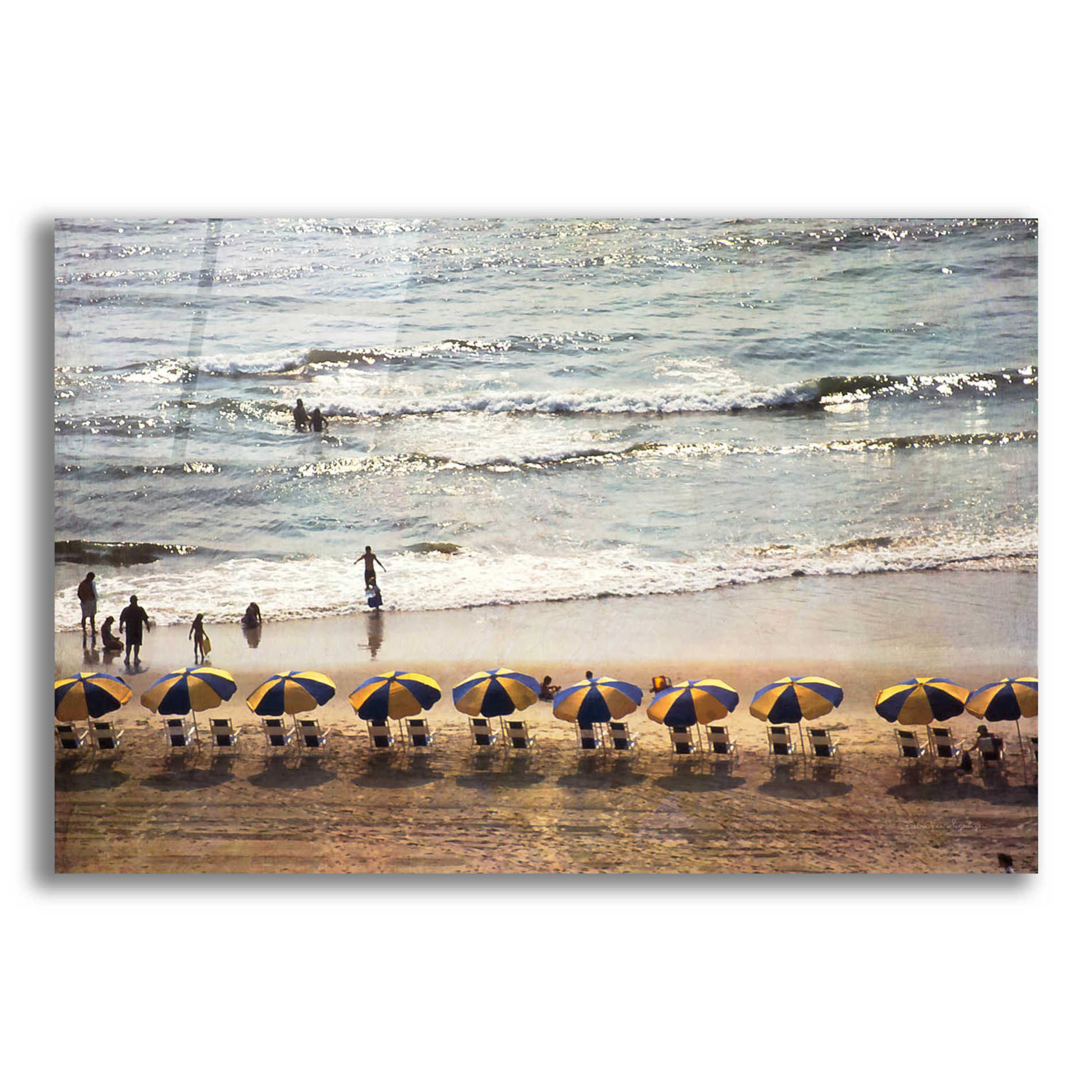 Epic Art 'A Day At The Beach' by Debra Van Swearingen, Acrylic Glass Wall Art,16x12