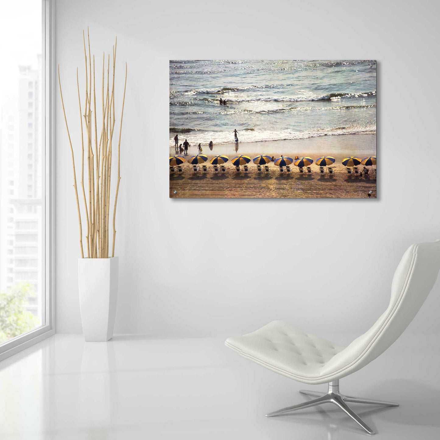 Epic Art 'A Day At The Beach' by Debra Van Swearingen, Acrylic Glass Wall Art,36x24