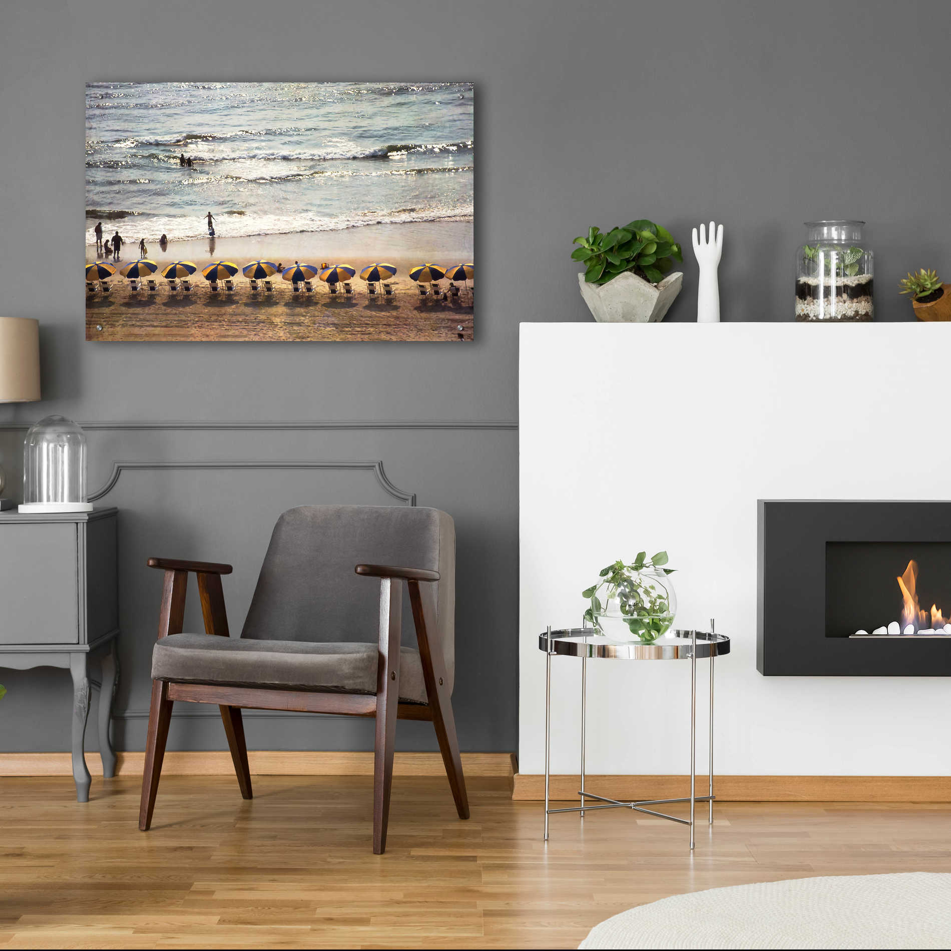 Epic Art 'A Day At The Beach' by Debra Van Swearingen, Acrylic Glass Wall Art,36x24