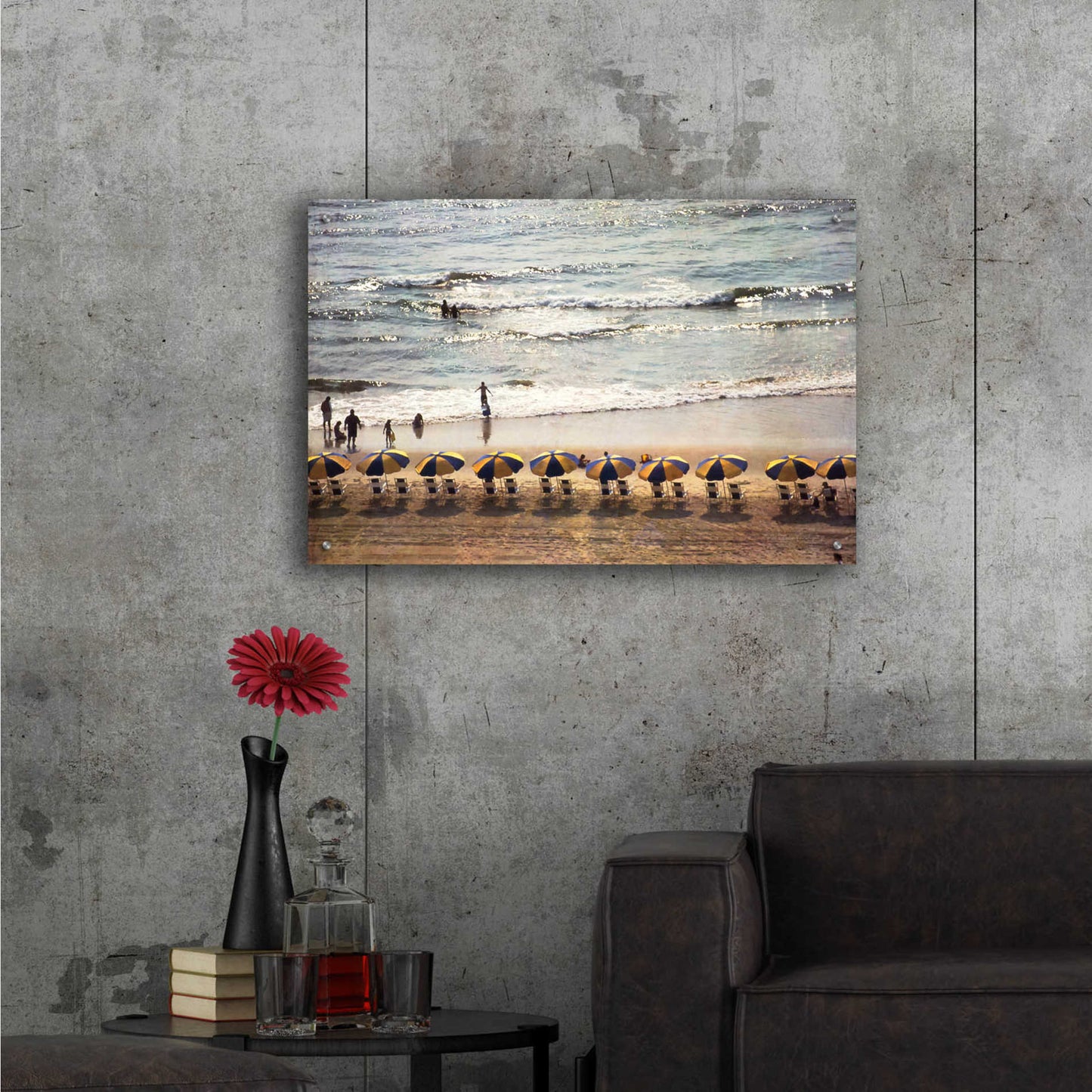 Epic Art 'A Day At The Beach' by Debra Van Swearingen, Acrylic Glass Wall Art,36x24