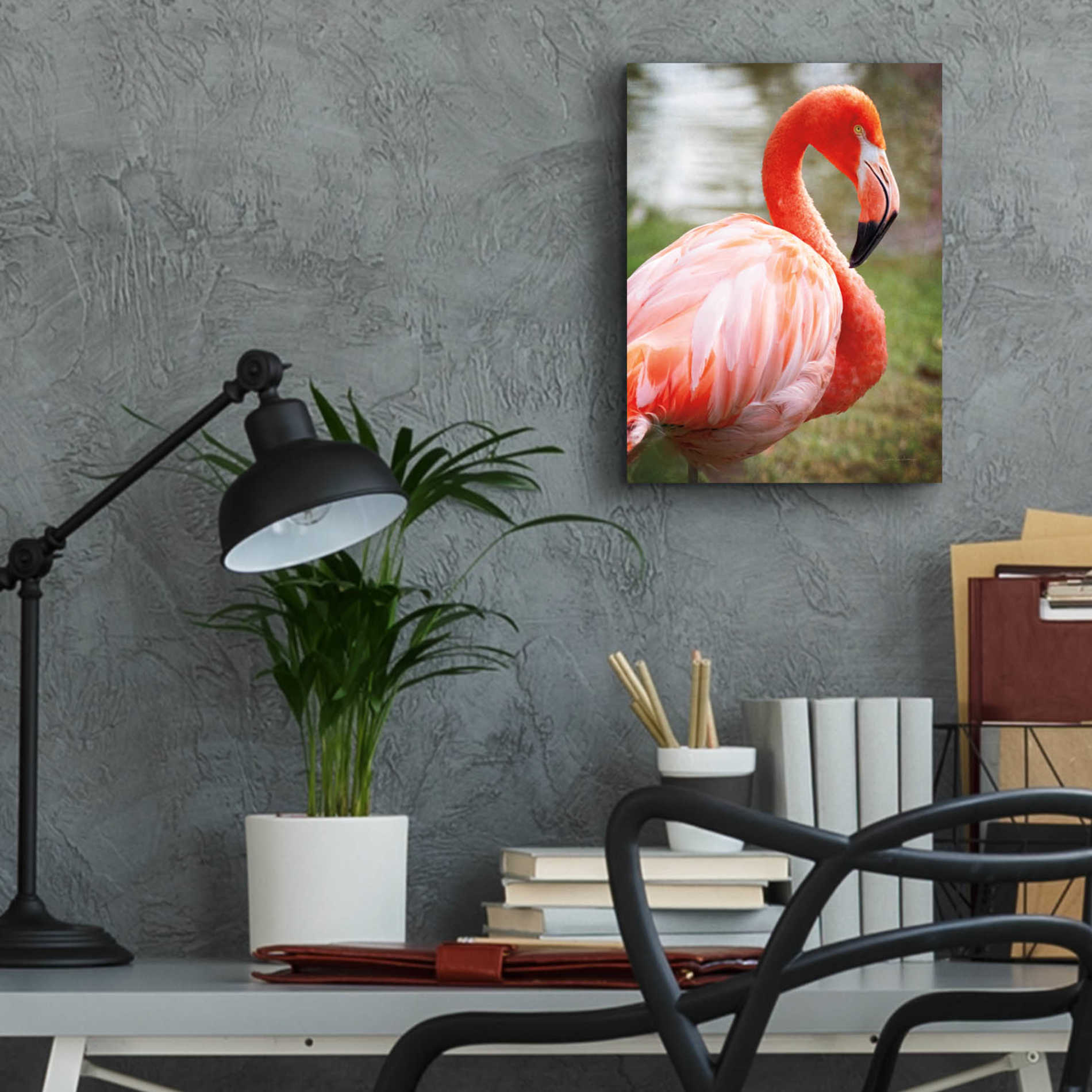 Epic Art 'Flamingo I' by Debra Van Swearingen, Acrylic Glass Wall Art,12x16