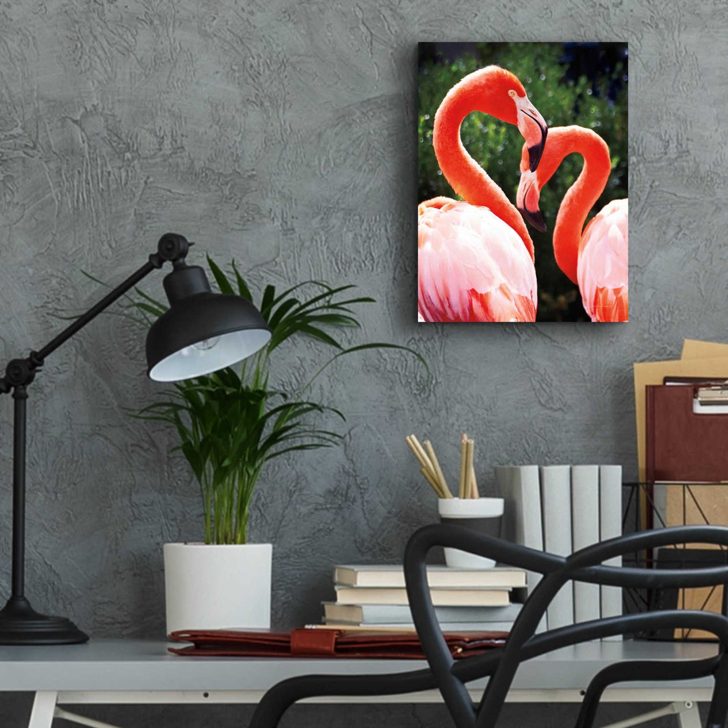 Epic Art 'Flamingo II' by Debra Van Swearingen, Acrylic Glass Wall Art,12x16