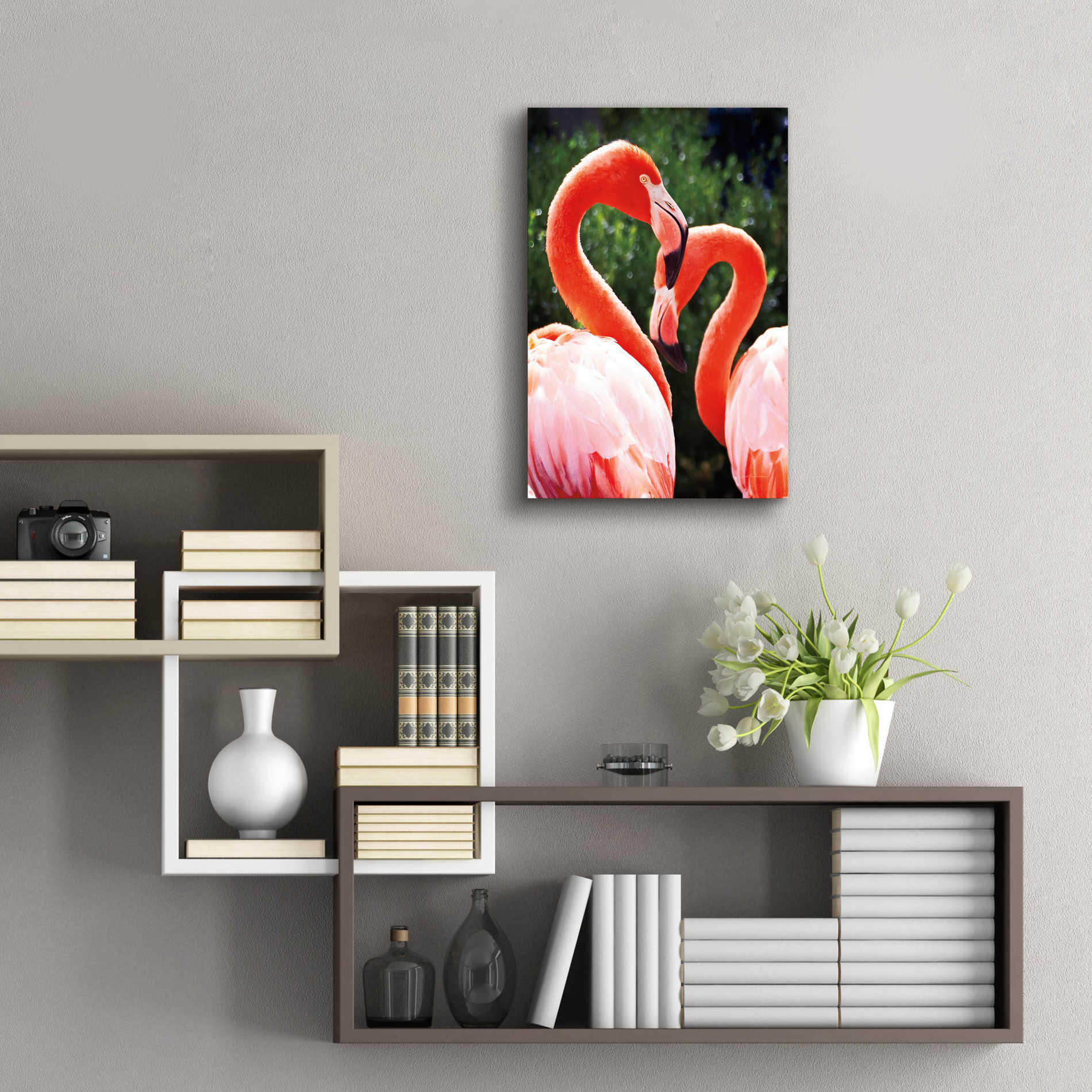 Epic Art 'Flamingo II' by Debra Van Swearingen, Acrylic Glass Wall Art,16x24