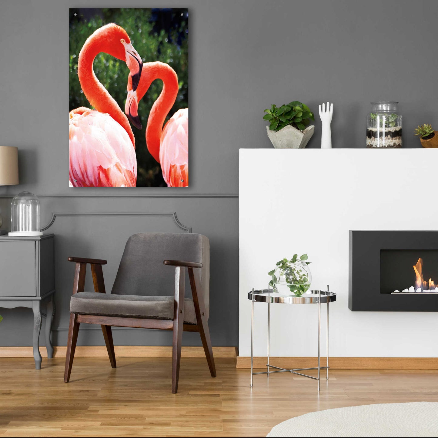 Epic Art 'Flamingo II' by Debra Van Swearingen, Acrylic Glass Wall Art,24x36