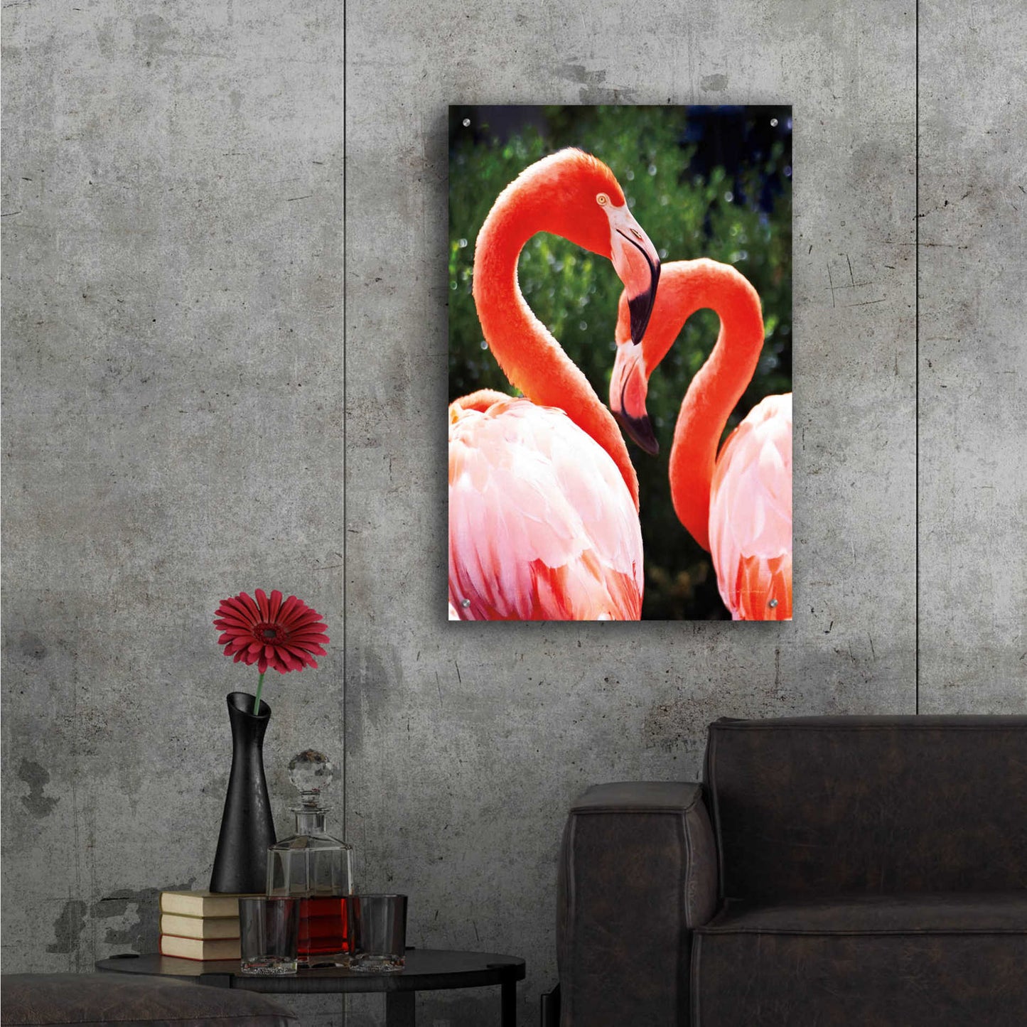 Epic Art 'Flamingo II' by Debra Van Swearingen, Acrylic Glass Wall Art,24x36