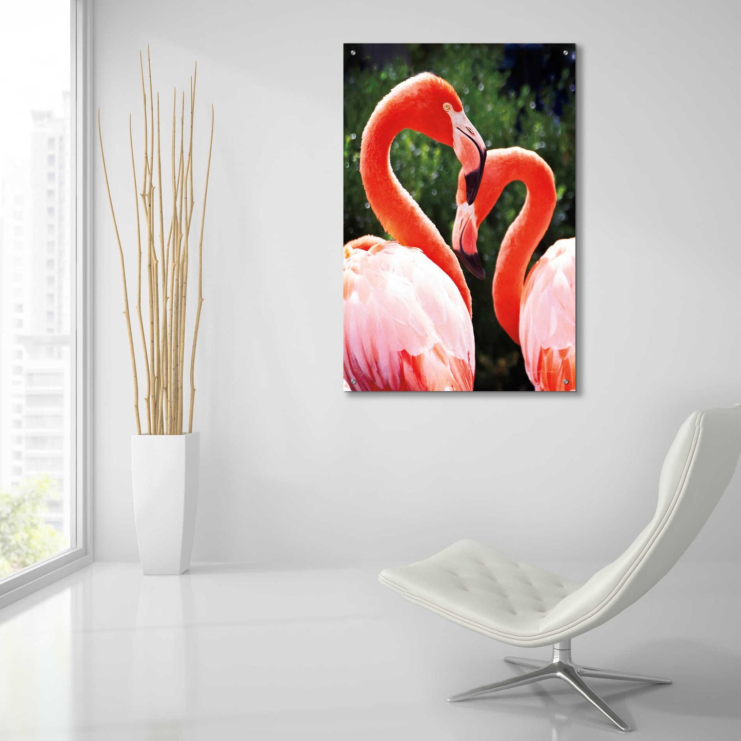 Epic Art 'Flamingo II' by Debra Van Swearingen, Acrylic Glass Wall Art,24x36