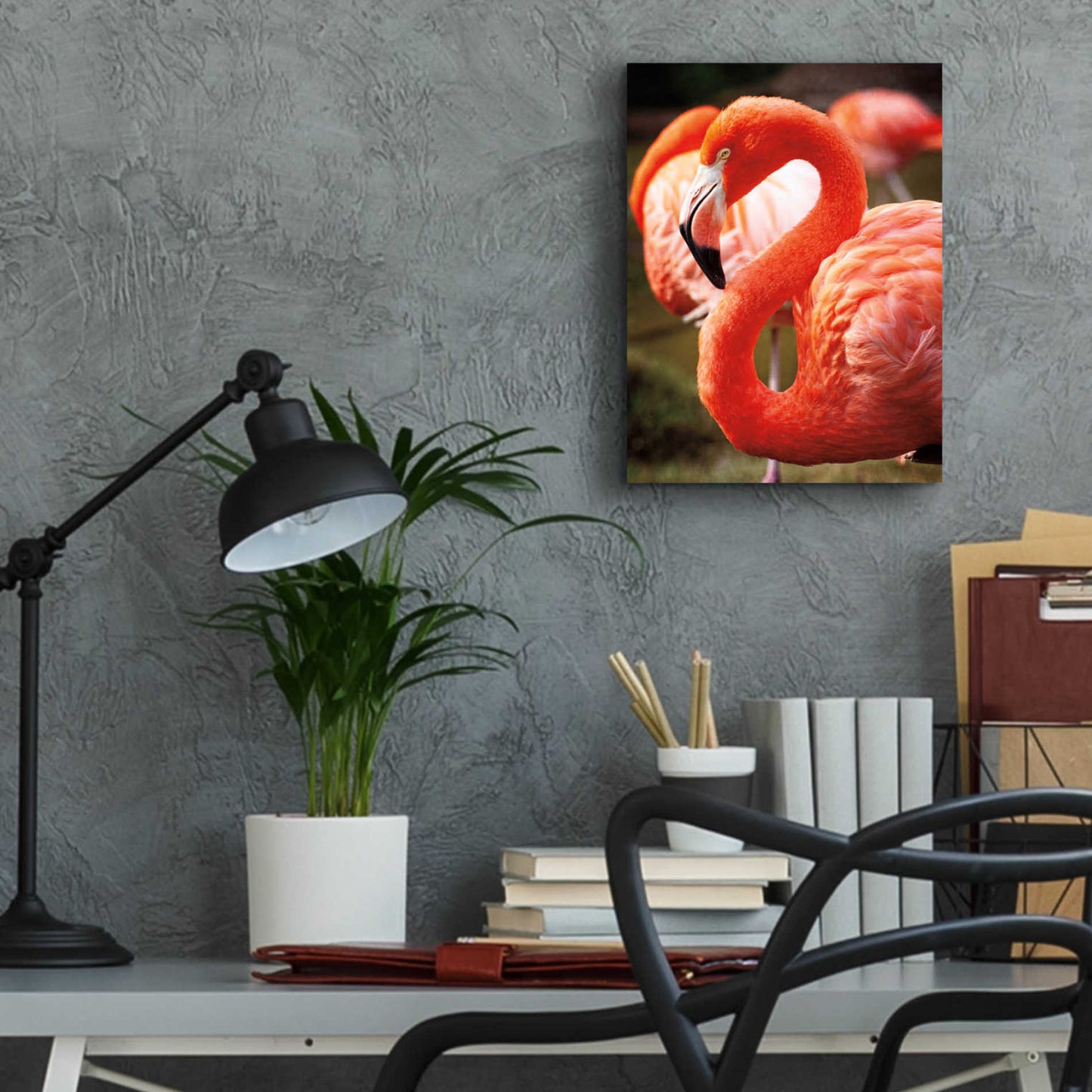 Epic Art 'Flamingo III' by Debra Van Swearingen, Acrylic Glass Wall Art,12x16