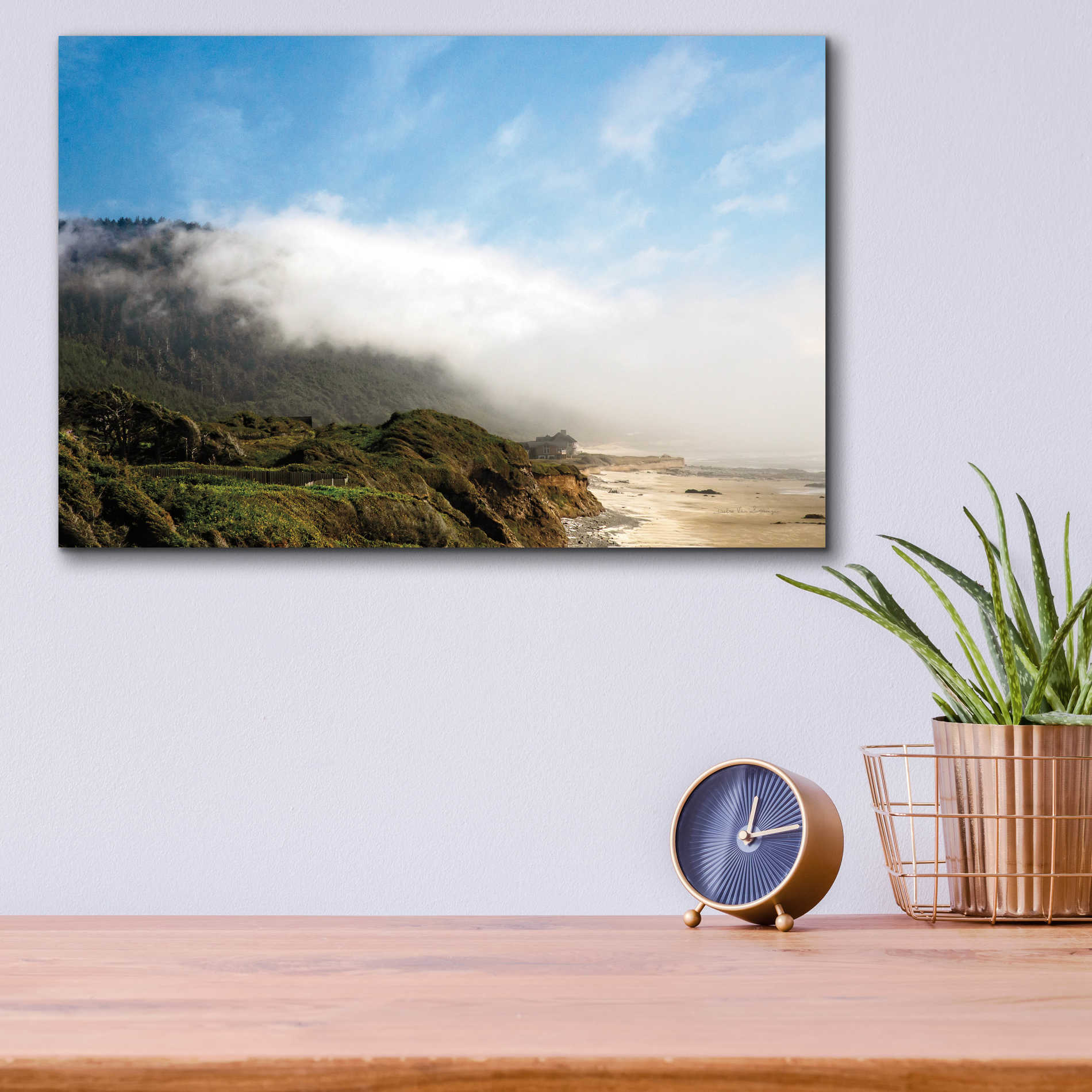 Epic Art 'Coastal Fog' by Debra Van Swearingen, Acrylic Glass Wall Art,16x12