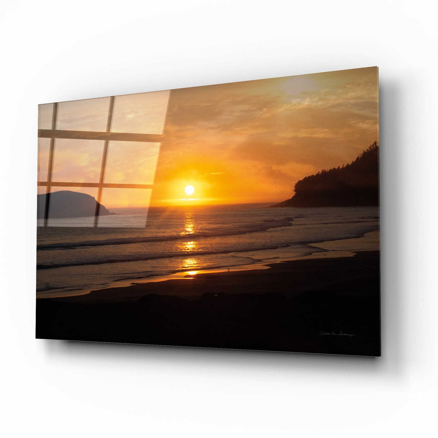 Epic Art 'Ocean Sunset' by Debra Van Swearingen, Acrylic Glass Wall Art,16x12